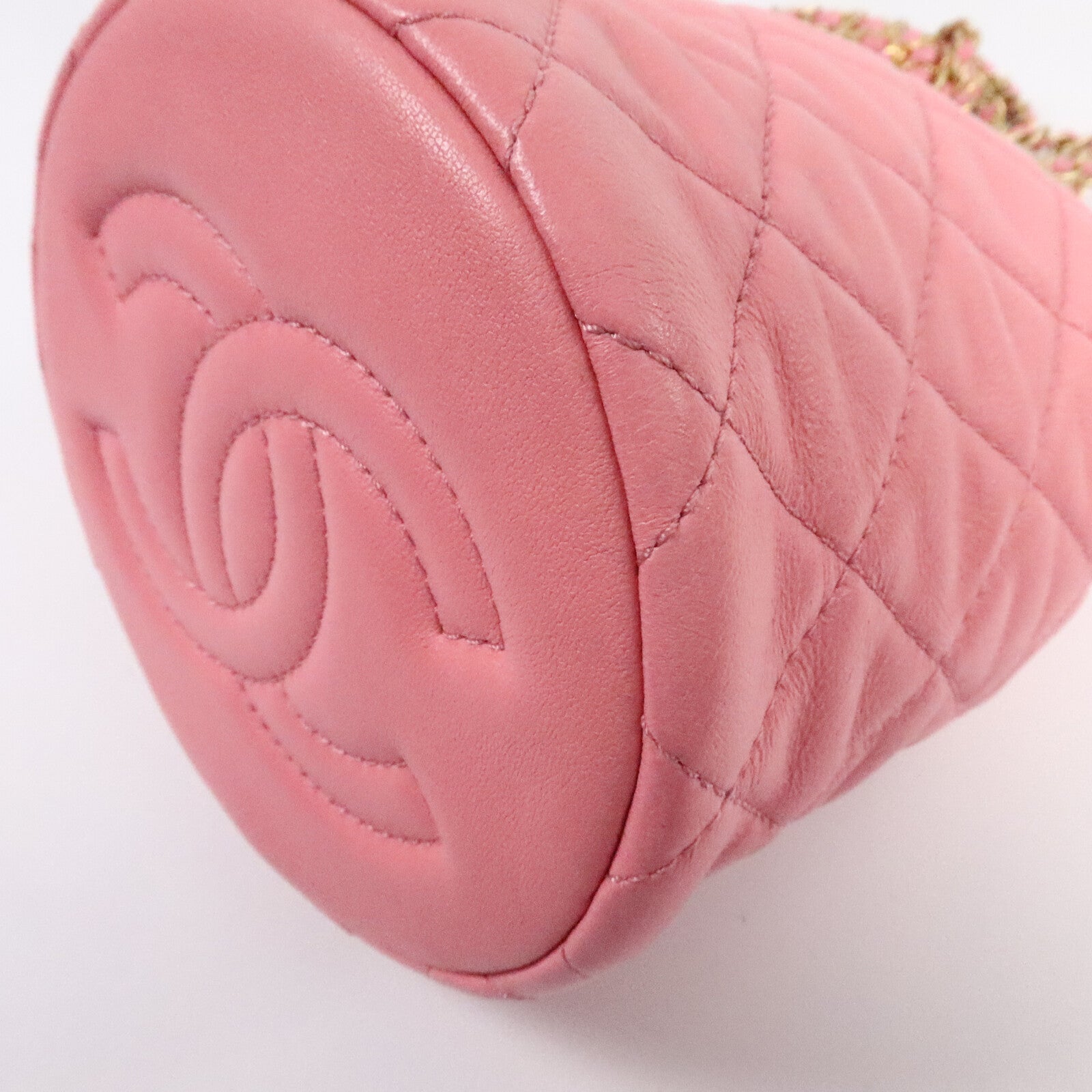 CHANEL 羊皮皮革Bucket Bag鏈帶肩背袋
