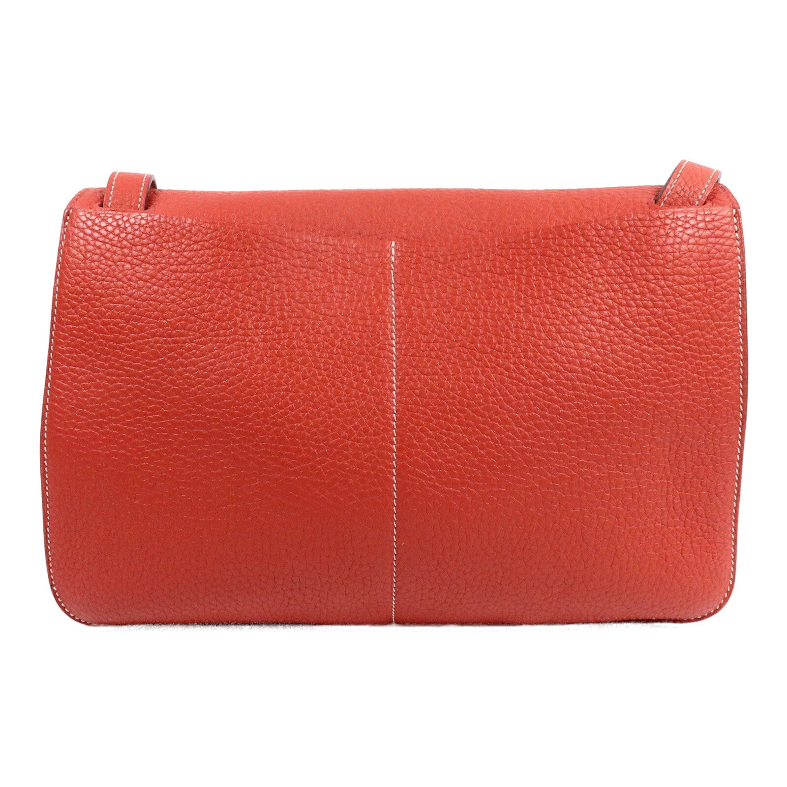 HERMES Clemence皮革Halzan 31手挽肩背兩用袋Rouge Casaque