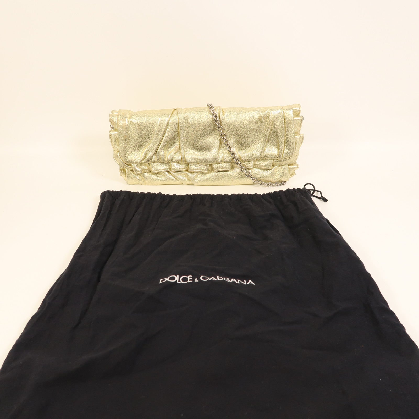 D&G 牛皮皮革Chain Shoulder鏈帶肩背袋