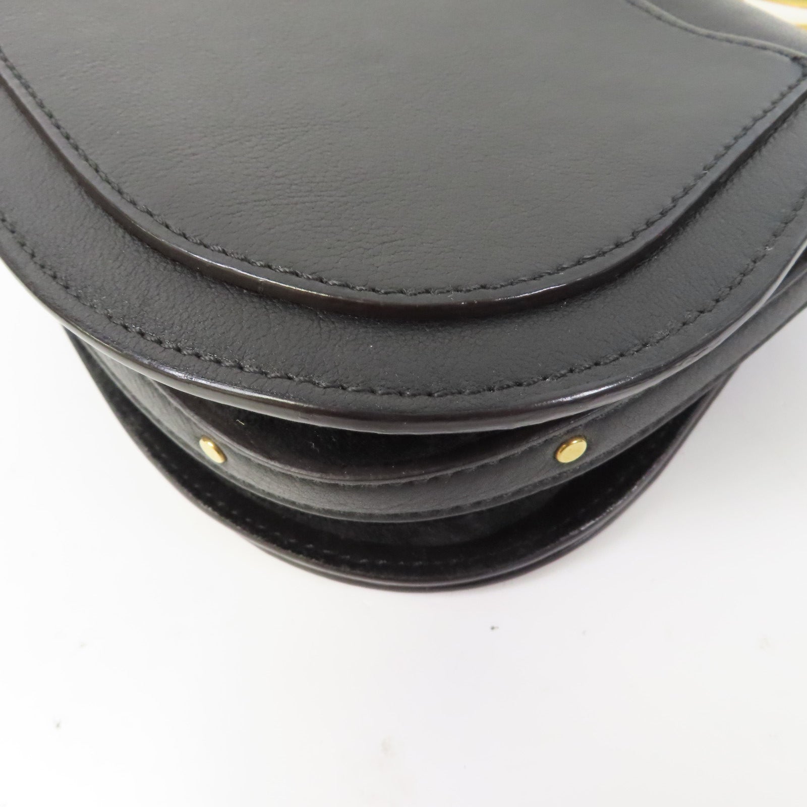 Chloe 牛皮皮革Shoulder Bag金扣肩背袋黑色