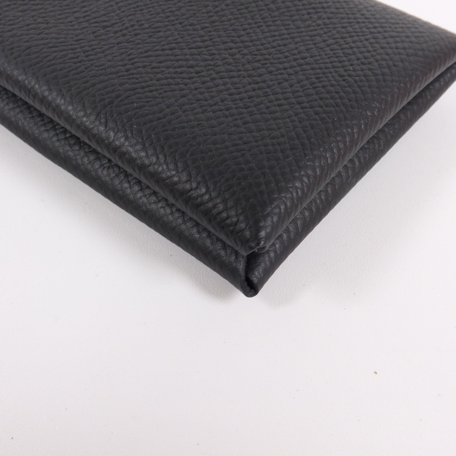 HERMES Epsom皮革Calvi Card Holder卡片套Noir