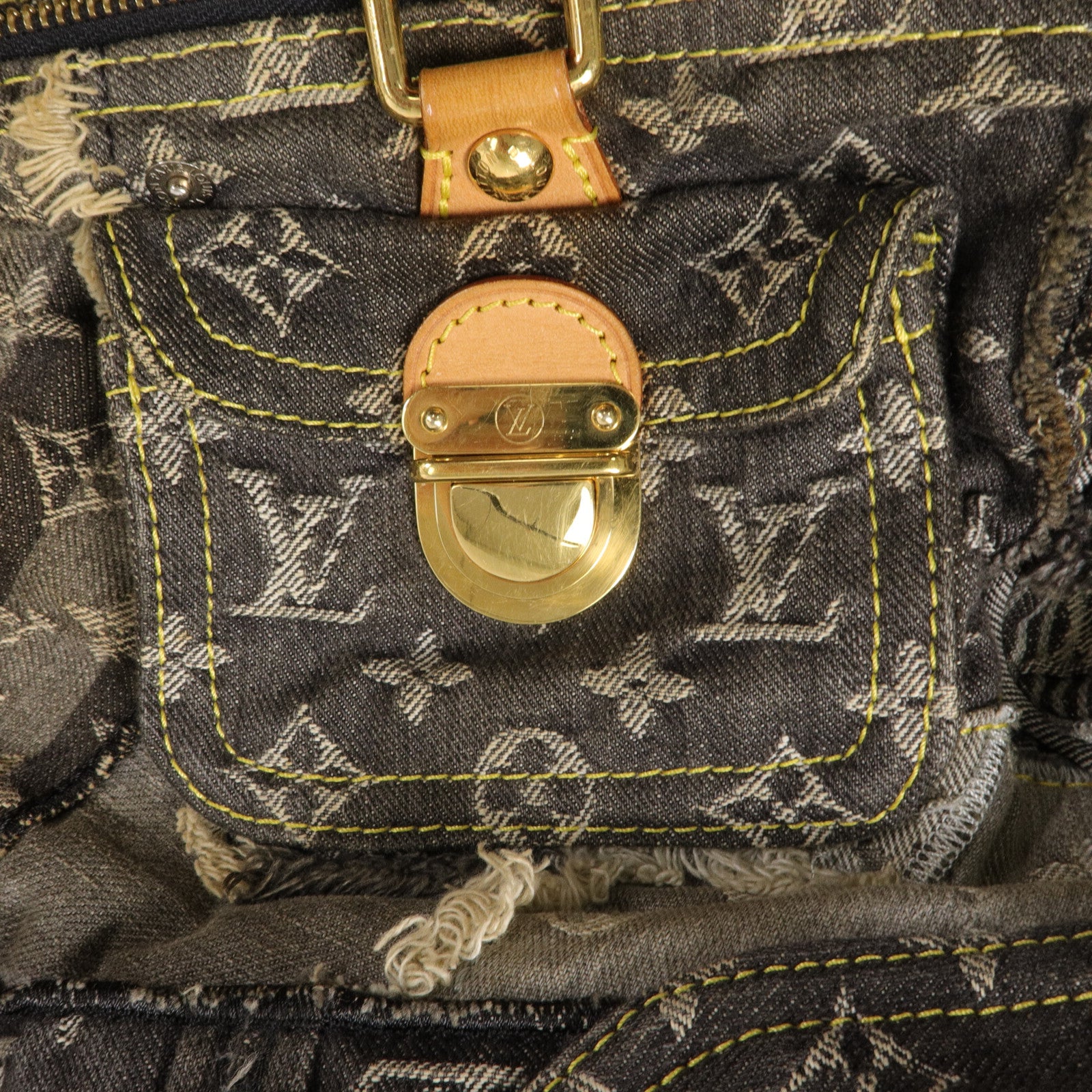 LOUIS VUITTON Monogram Denim Patchwork Speedy 30手挽袋