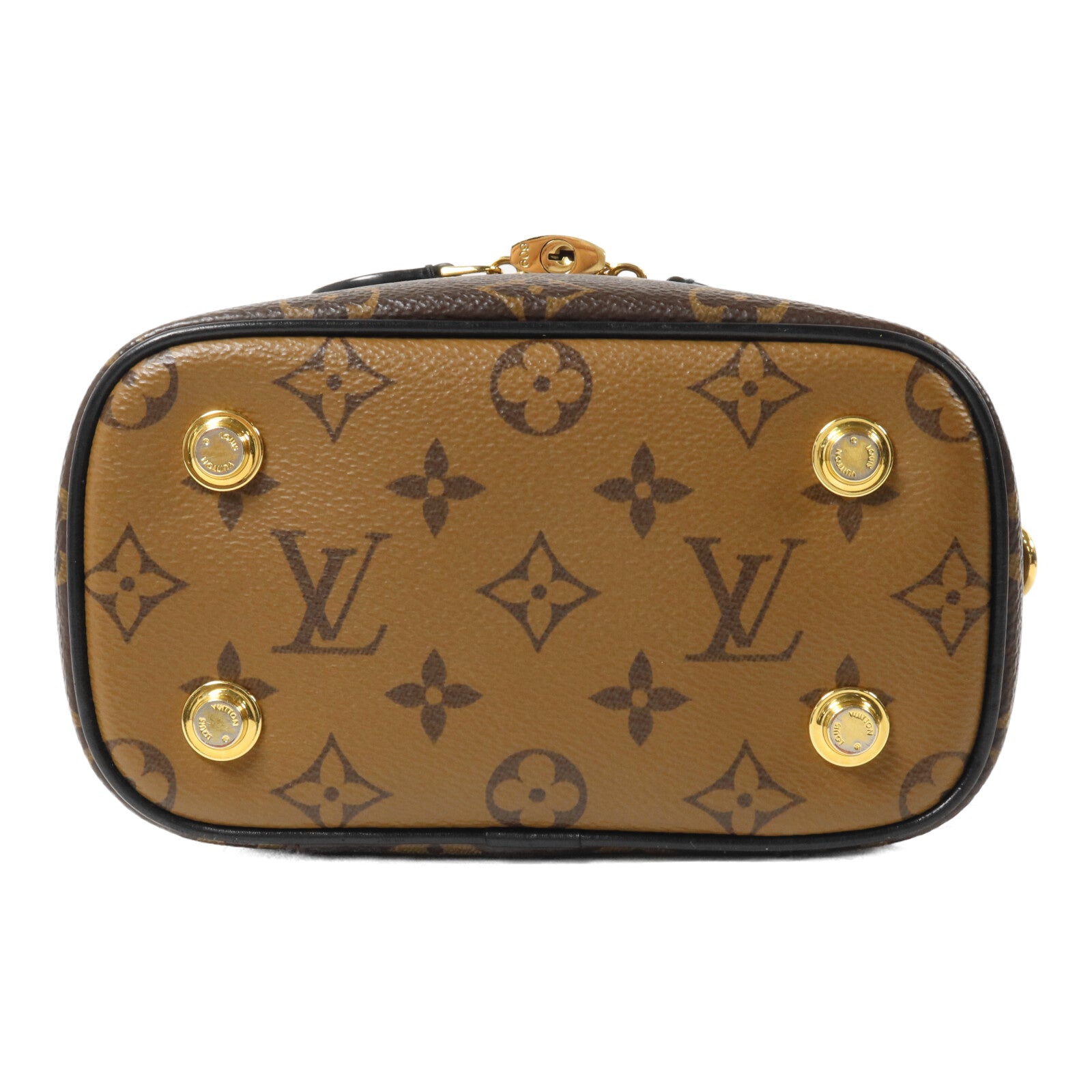 LOUIS VUITTON Monogram Reverse Vanity PM鏈帶手挽肩背兩用袋棕色