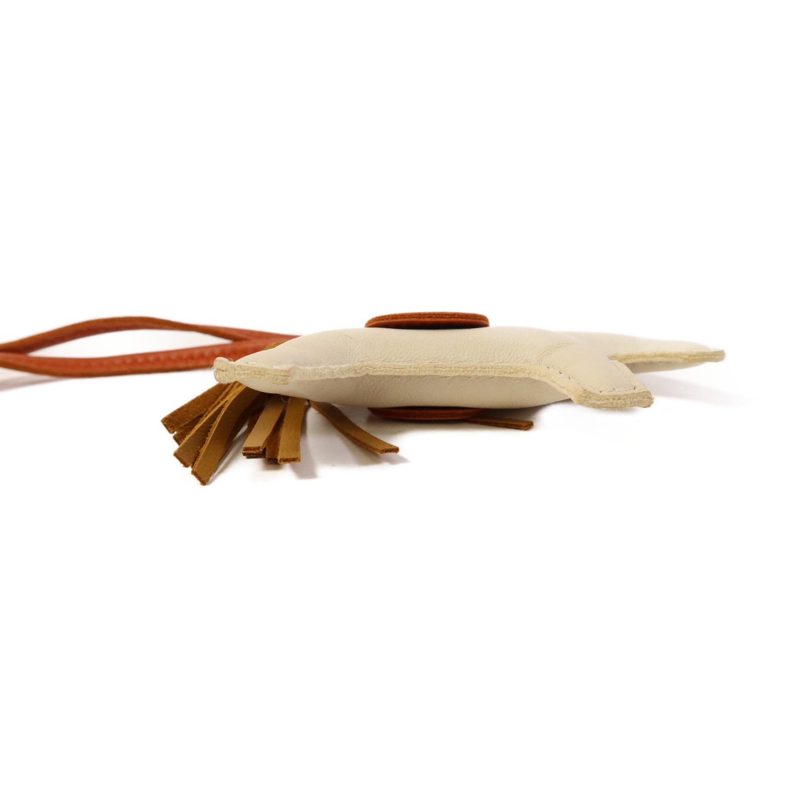 HERMES Milo皮革Rodeo PM掛飾Beige/Brown
