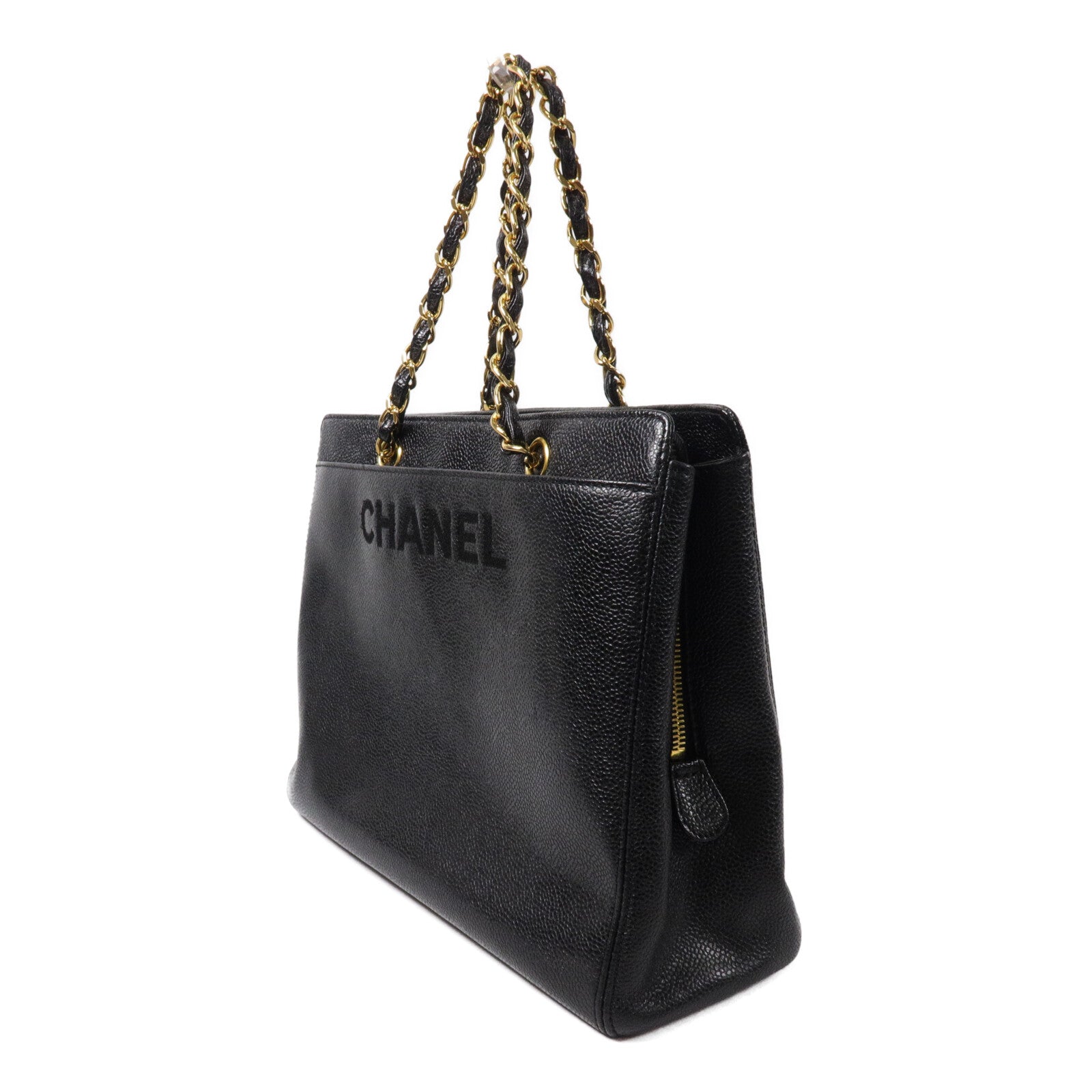 CHANEL 牛皮皮革Vintagel Chain Tote Bag鏈帶手挽袋