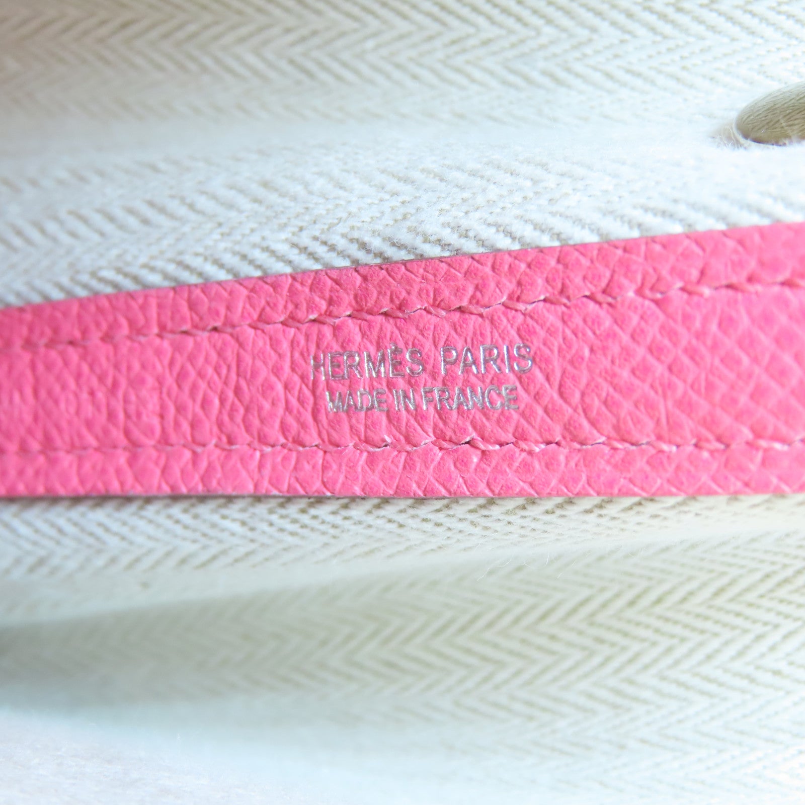 HERMES Veau Epsom皮革Garden Party TPM銀扣手挽袋Rose Azalee/桃色