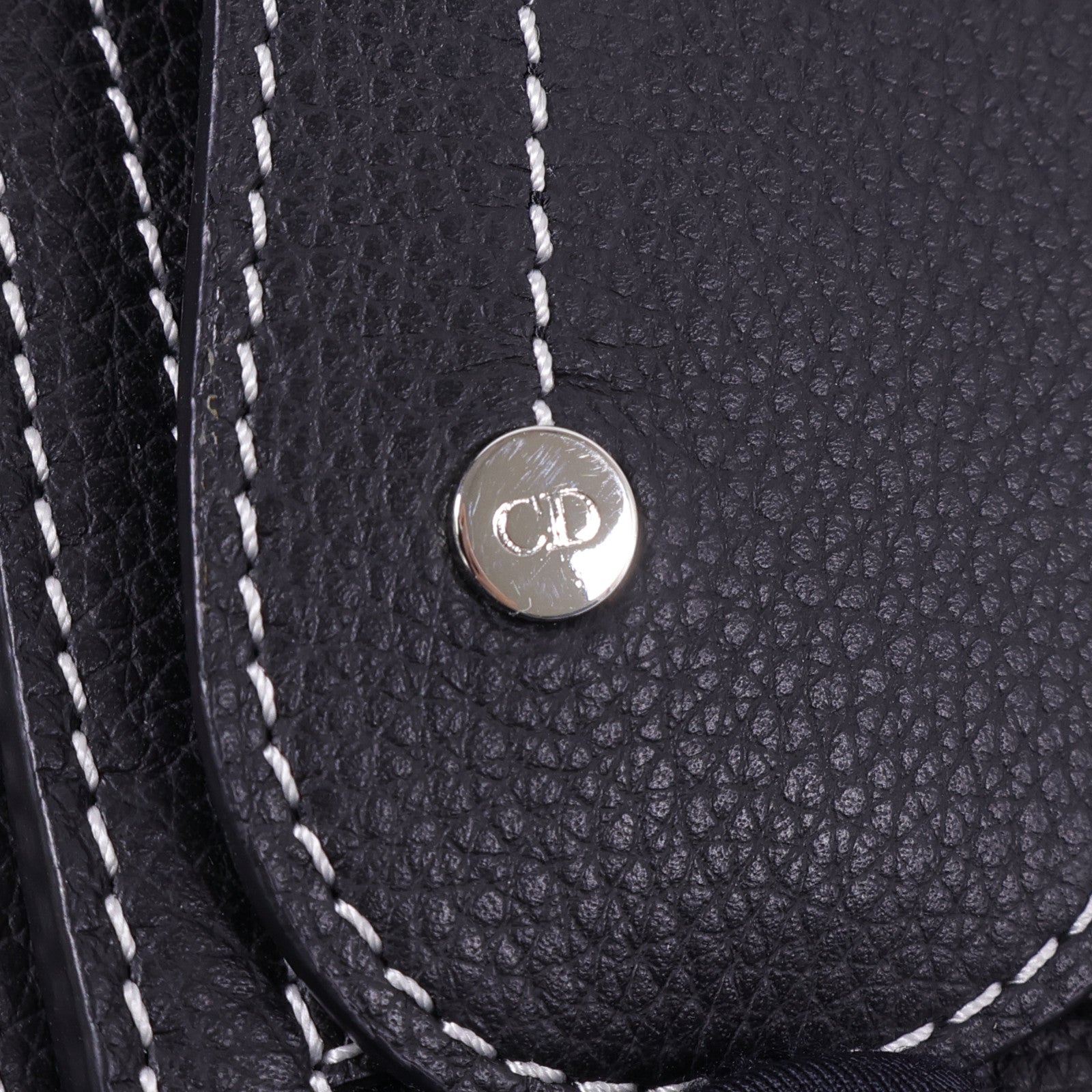 Dior 牛皮皮革Saddle Bag銀扣肩背袋