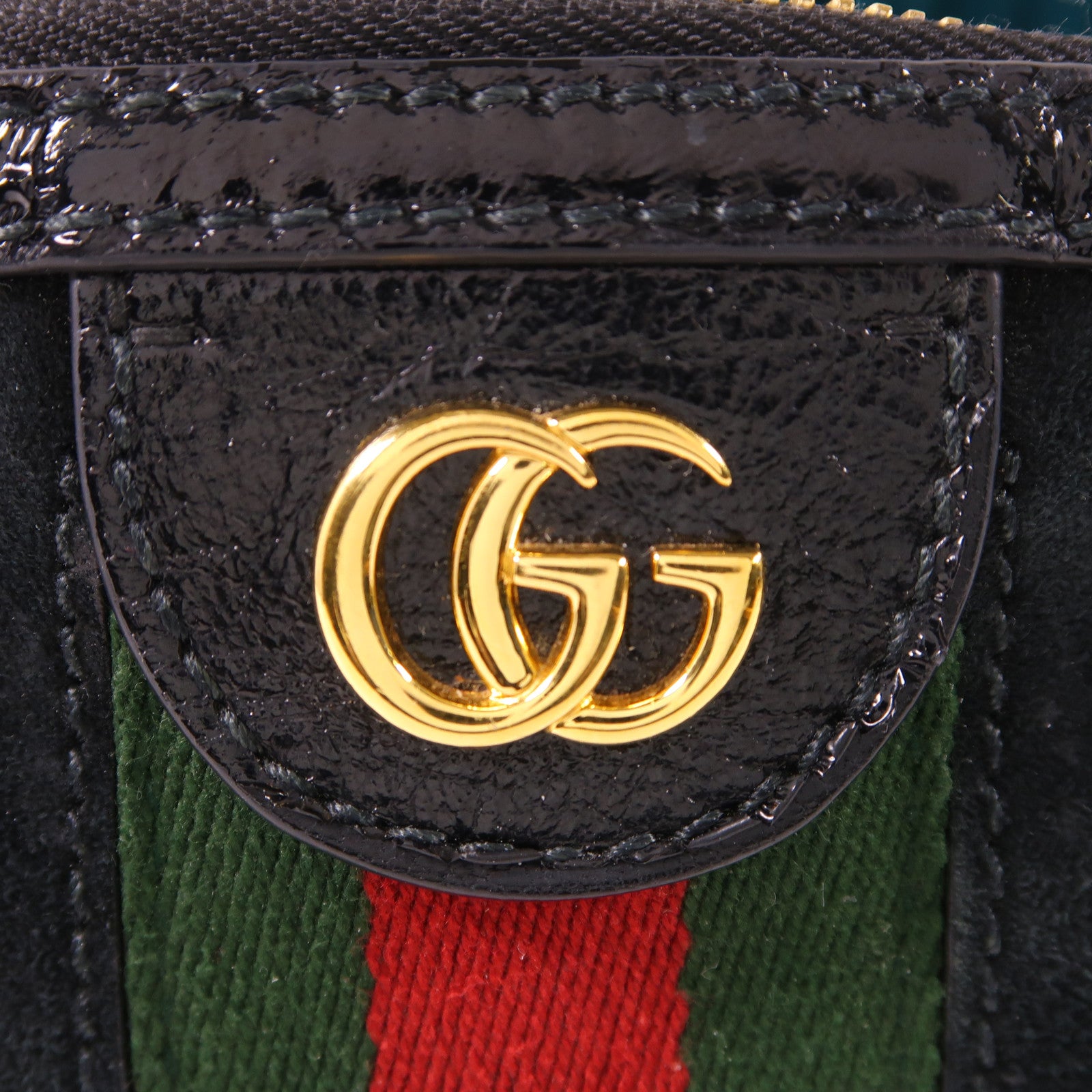 GUCCI 麂皮皮革Ophidia金扣肩背袋