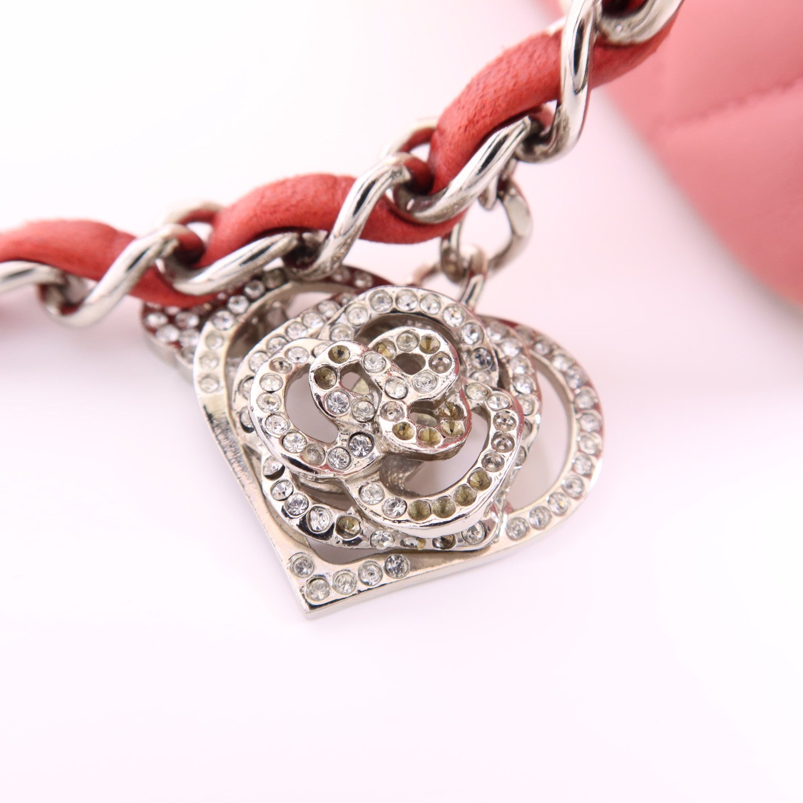 CHANEL 羊皮皮革Classic Flap 20銀扣鏈帶肩背袋