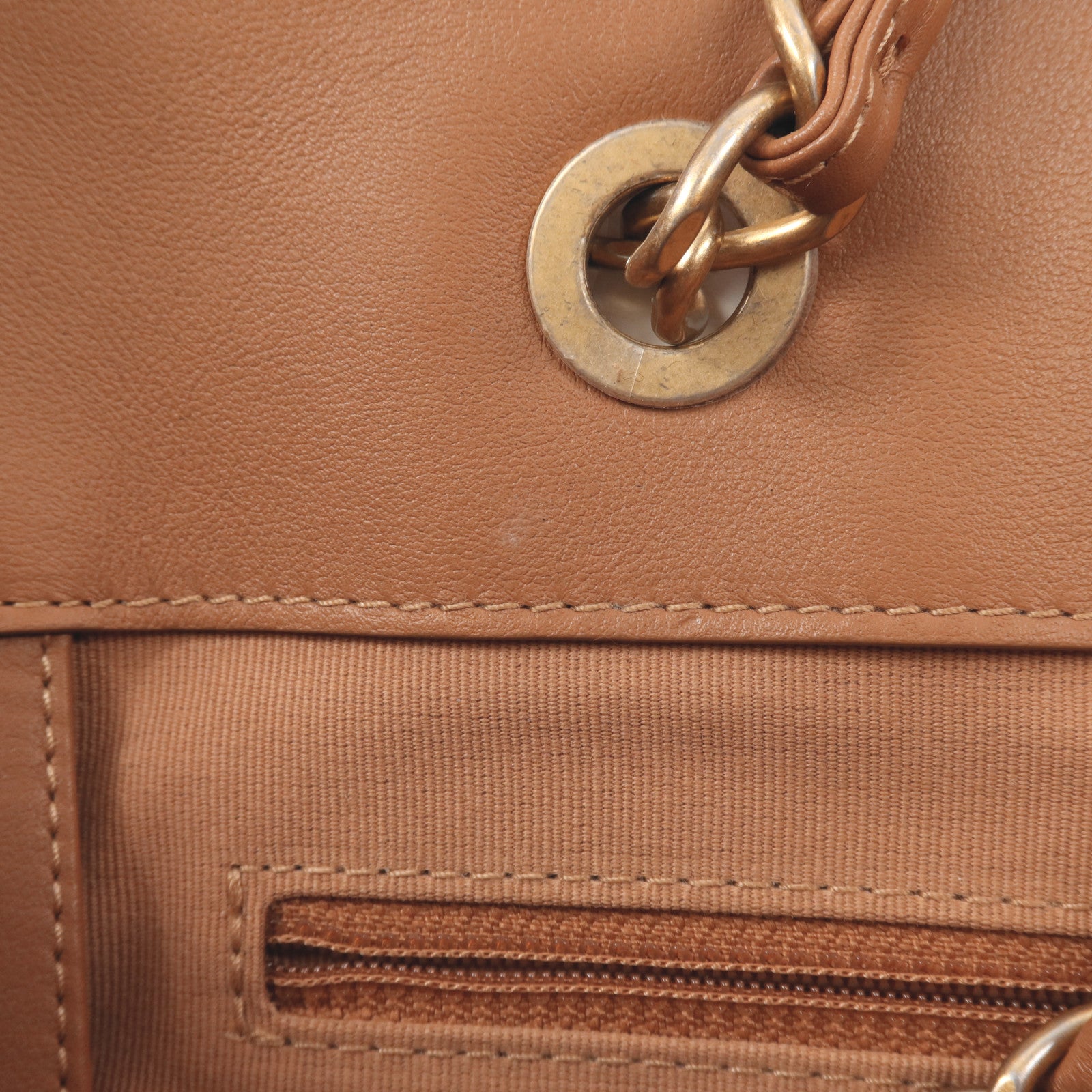 CHANEL 羊皮皮革Tote Bag金扣手挽肩背兩用袋