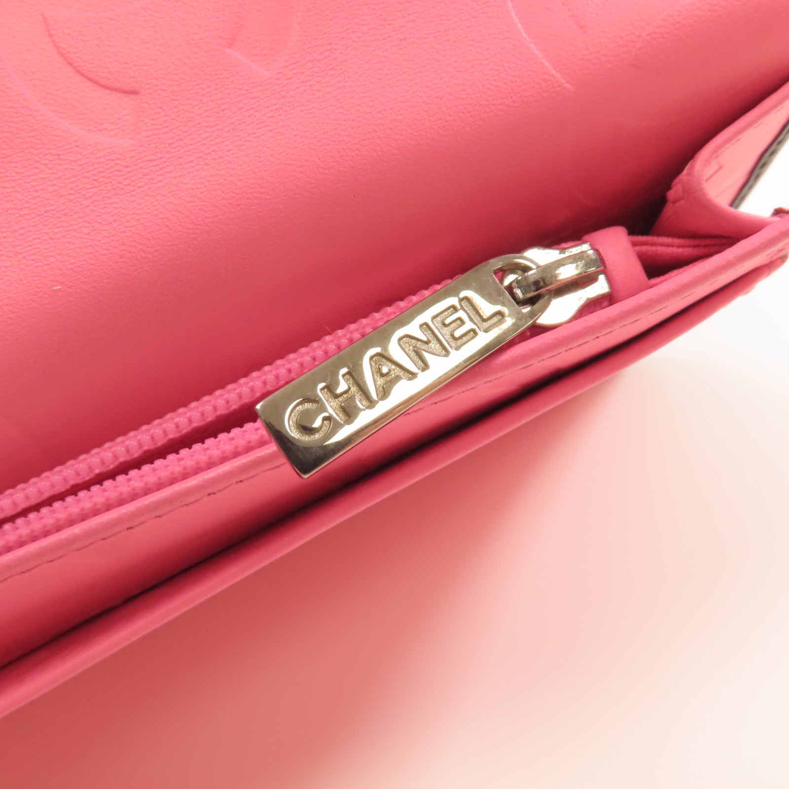 CHANEL 【激減優惠】牛皮皮革Cambon Long Wallet銀扣長錢包黑色