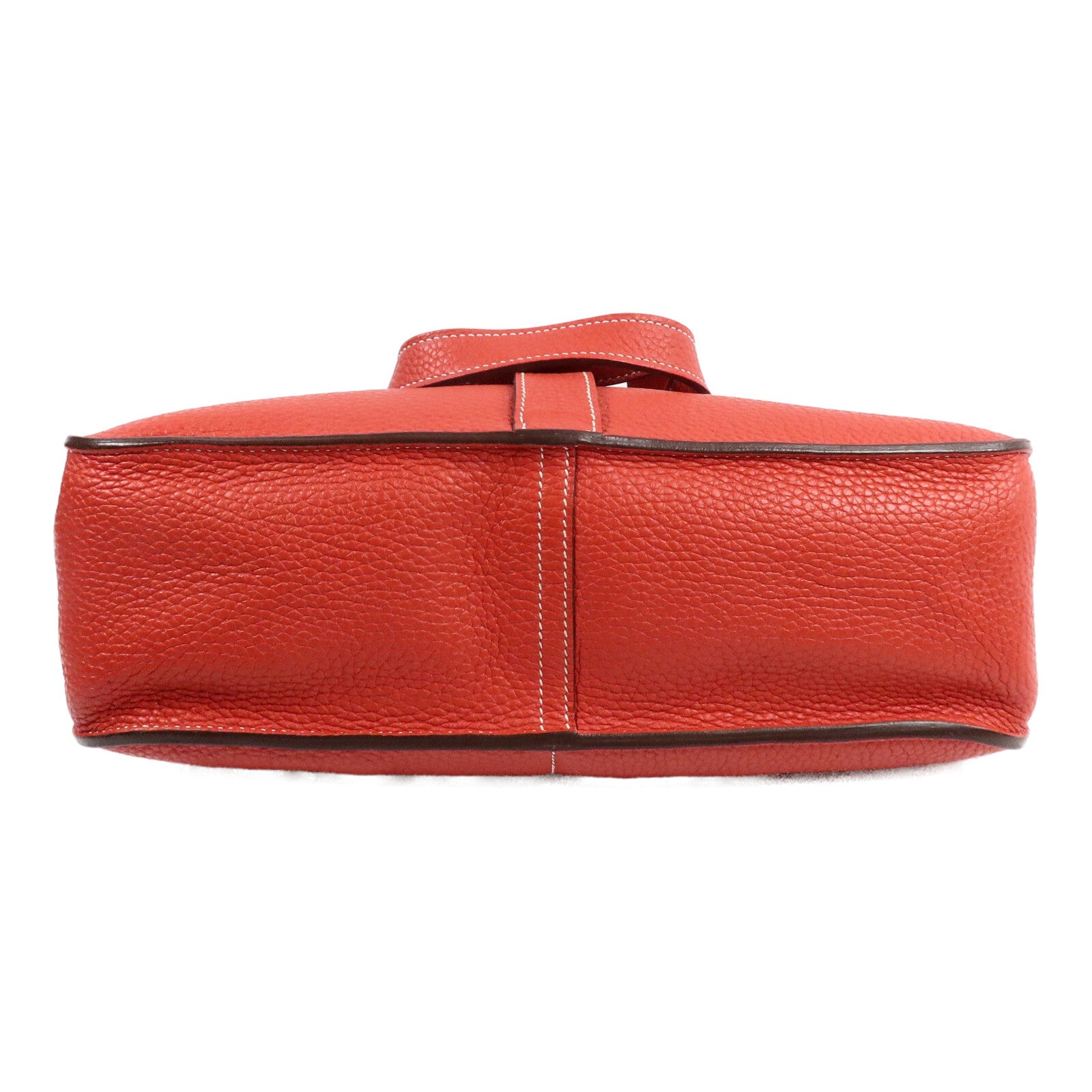 HERMES Clemence皮革Halzan 31手挽肩背兩用袋Rouge Casaque