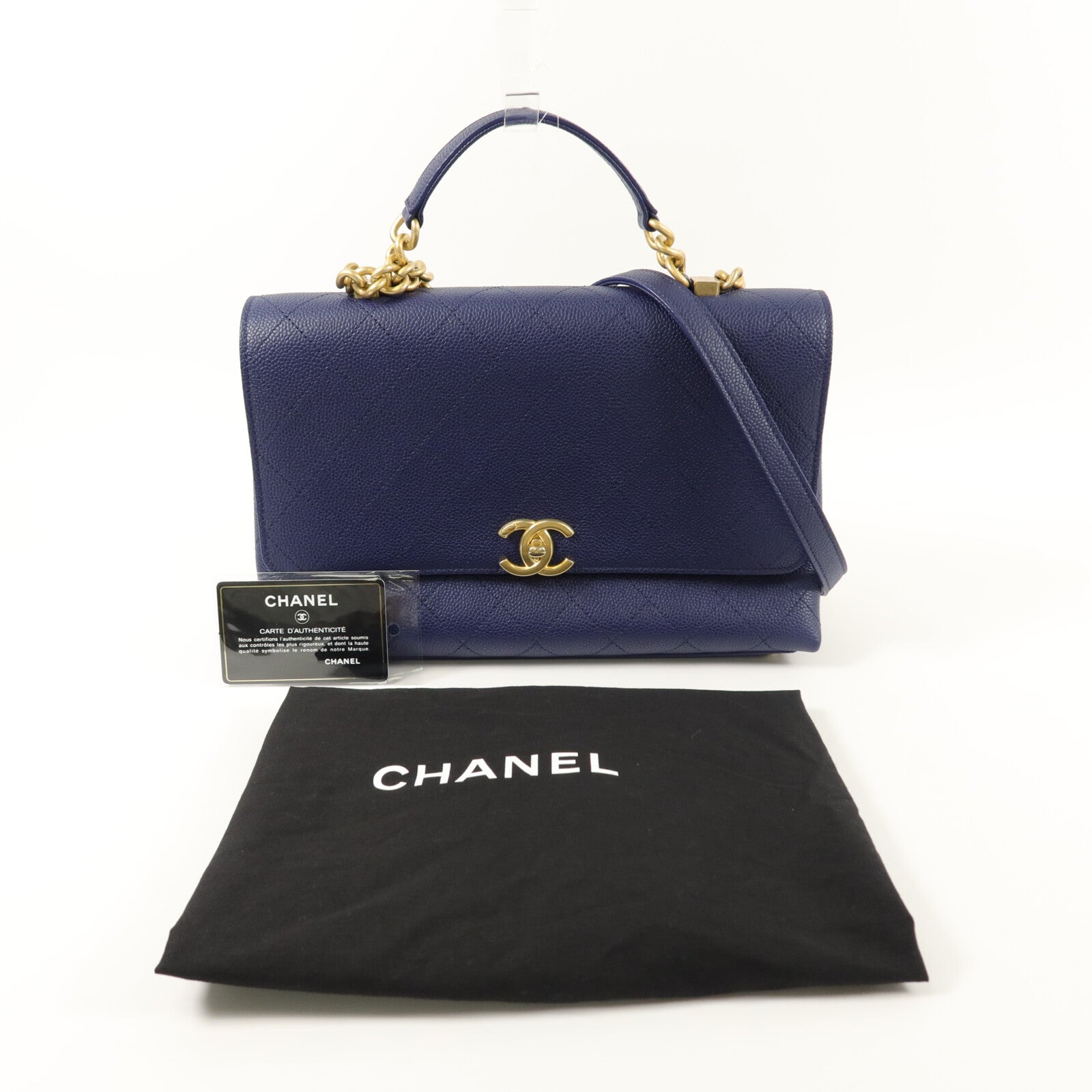 CHANEL 牛皮皮革Chain Shoulder手挽肩背兩用袋