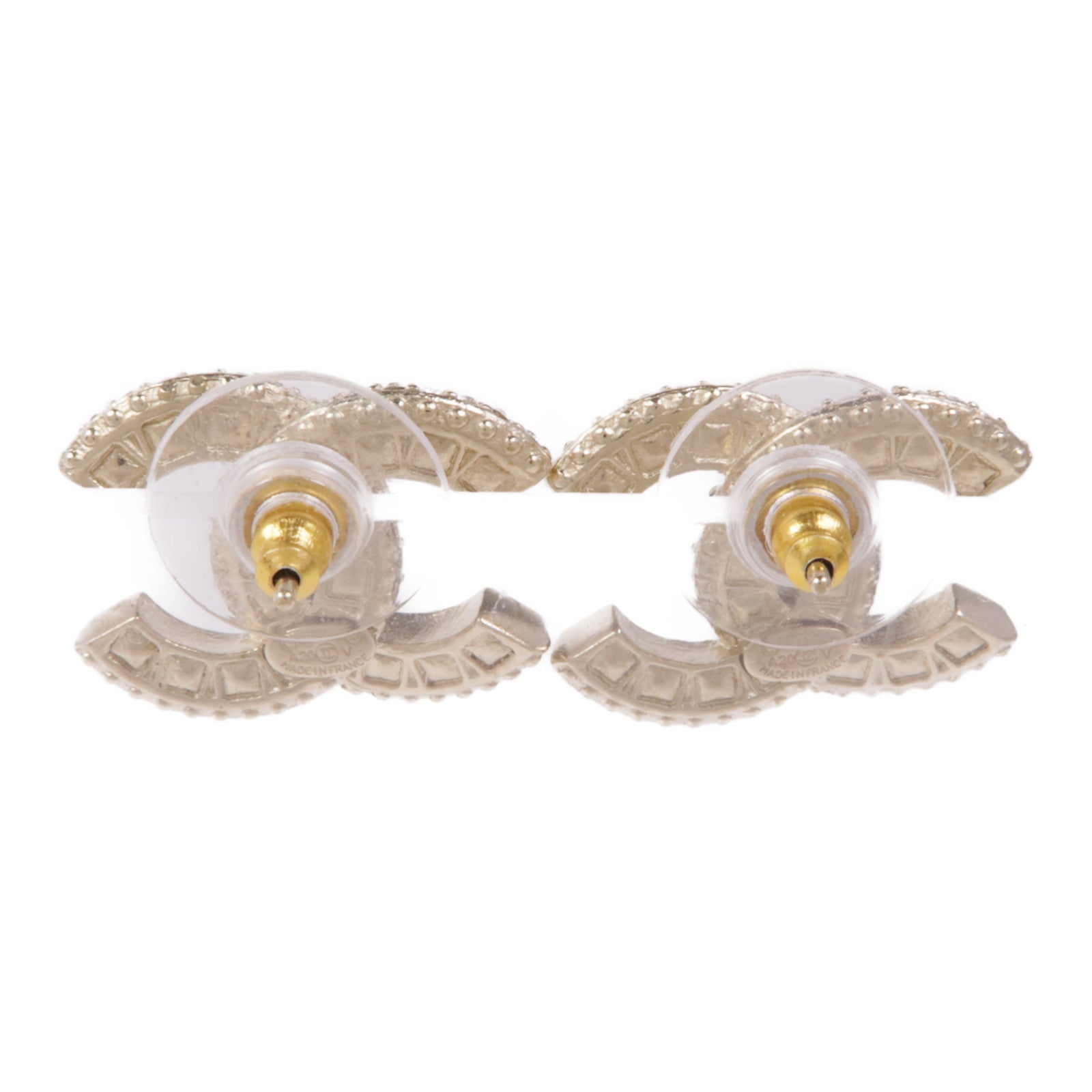 CHANEL CC Earrings Metal Gold