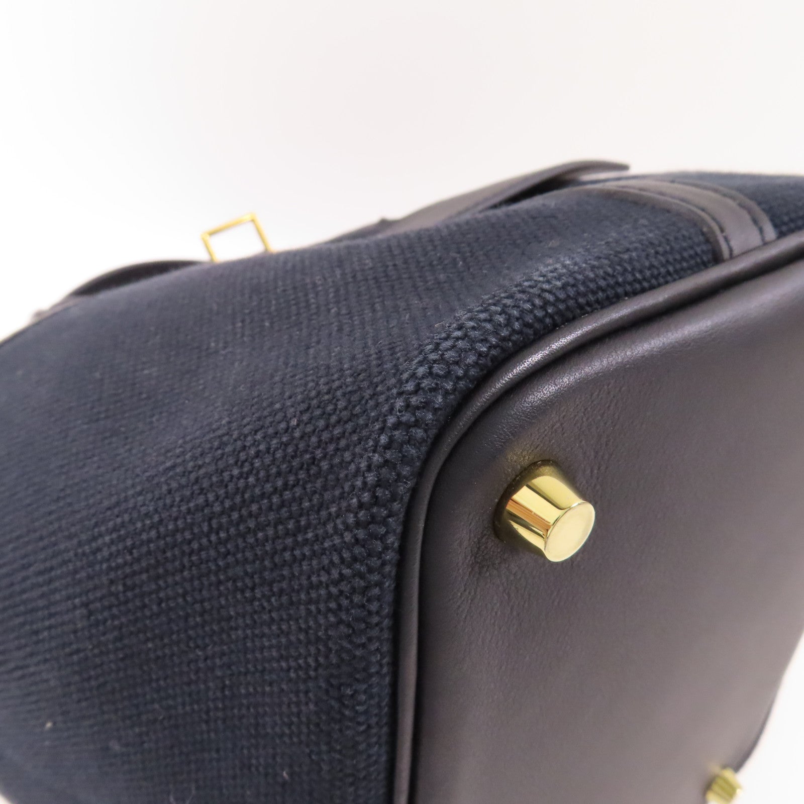 HERMES 帆布/Swift皮革Picotin PM Cargo金扣手挽袋Noir