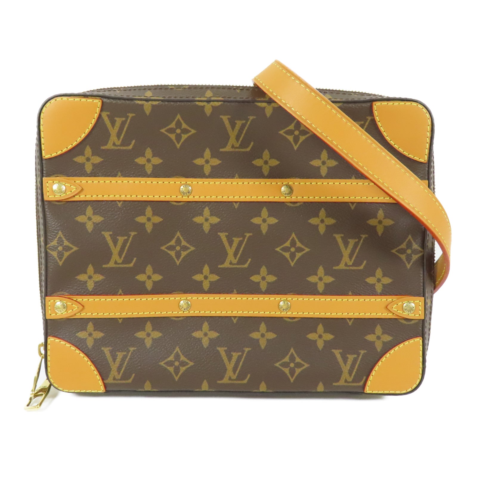 LOUIS VUITTON Monogram Soft Trunk Messenger PM金扣肩背袋