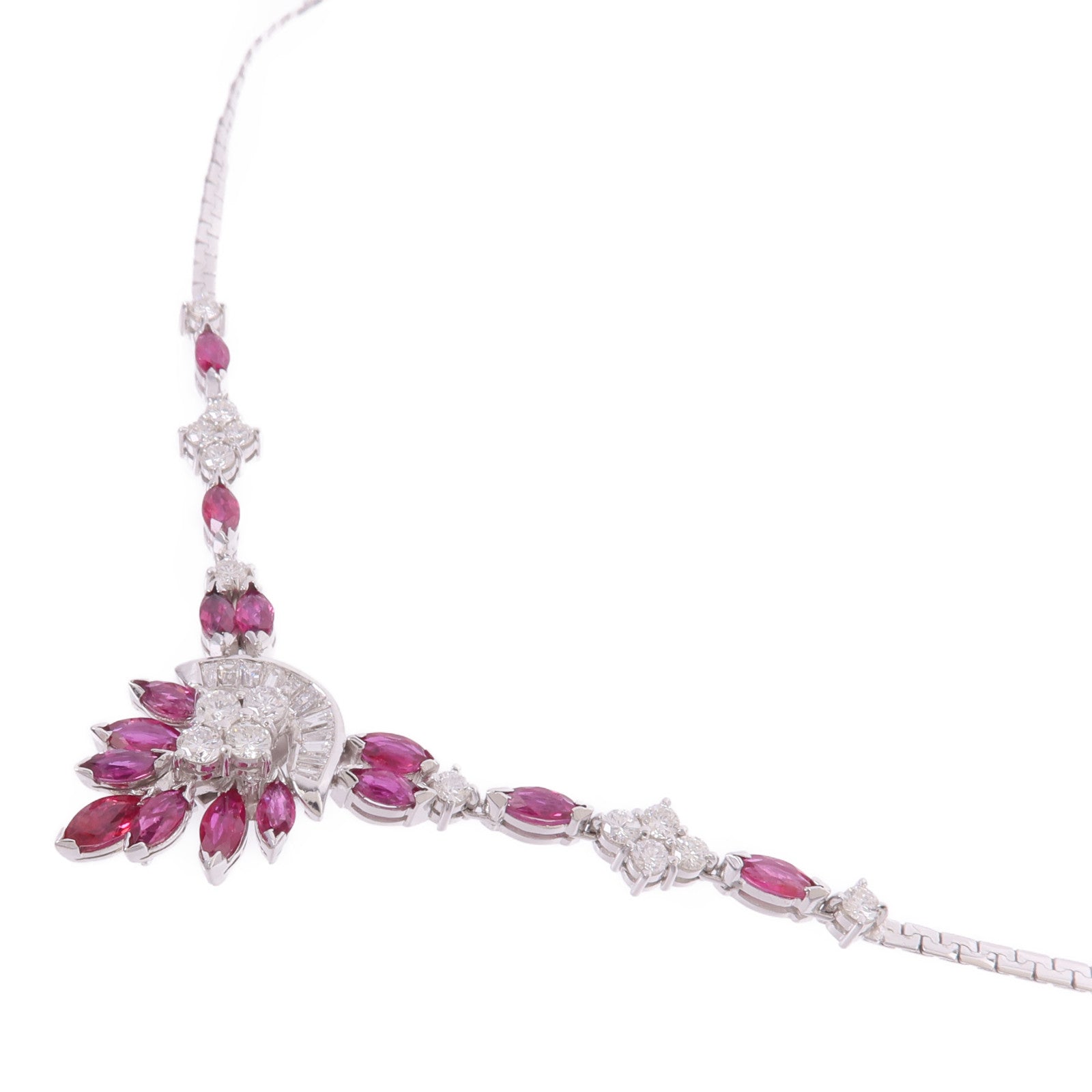 JEWELRY 14K白金Ruby Diamond Necklace紅寶石/鑽石項鍊