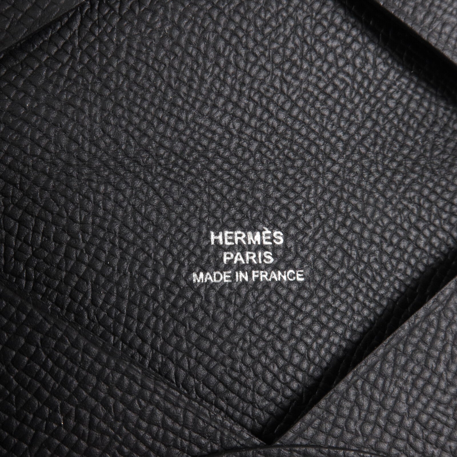 HERMES Epsom皮革Calvi Card Holder卡片套Noir