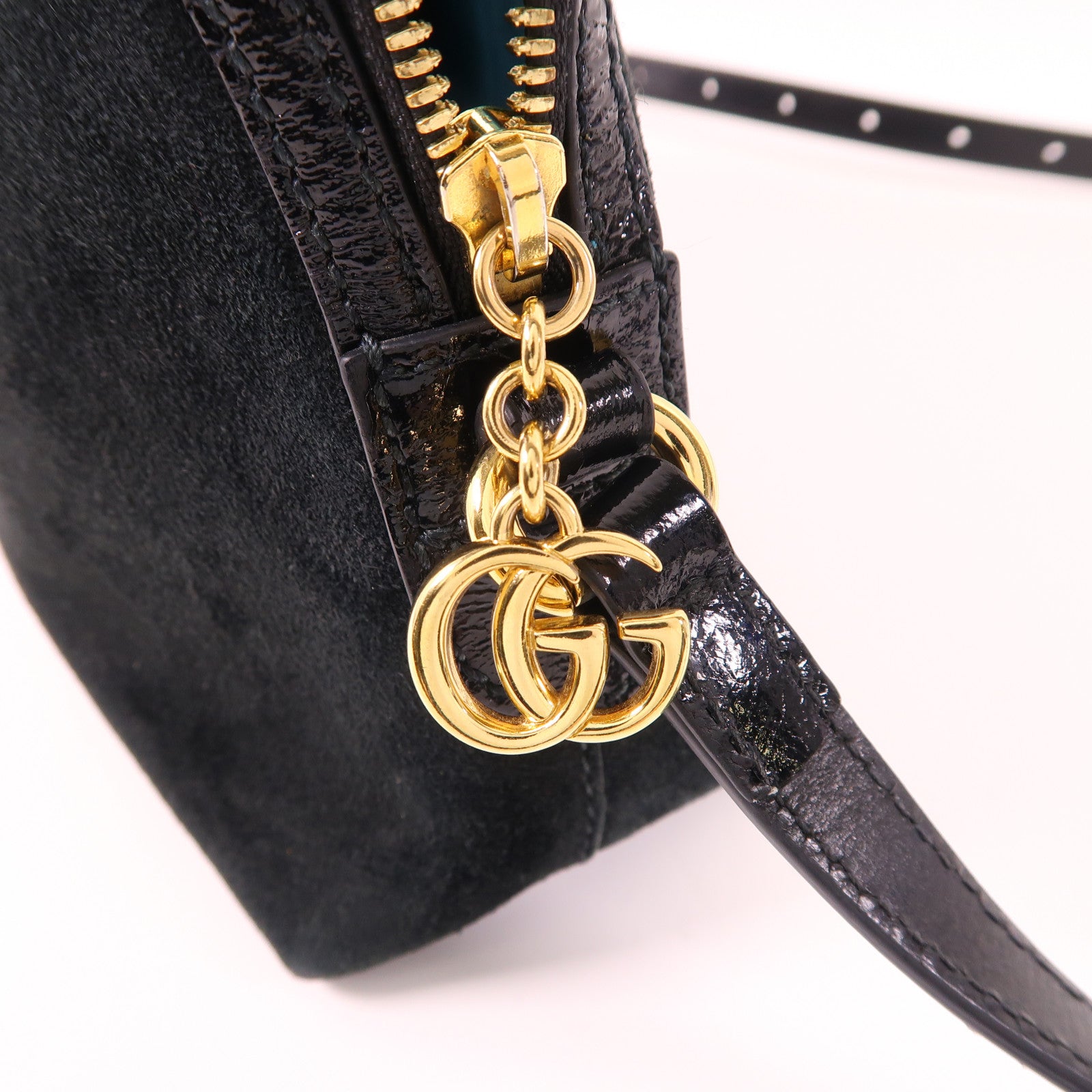 GUCCI 麂皮皮革Ophidia金扣肩背袋