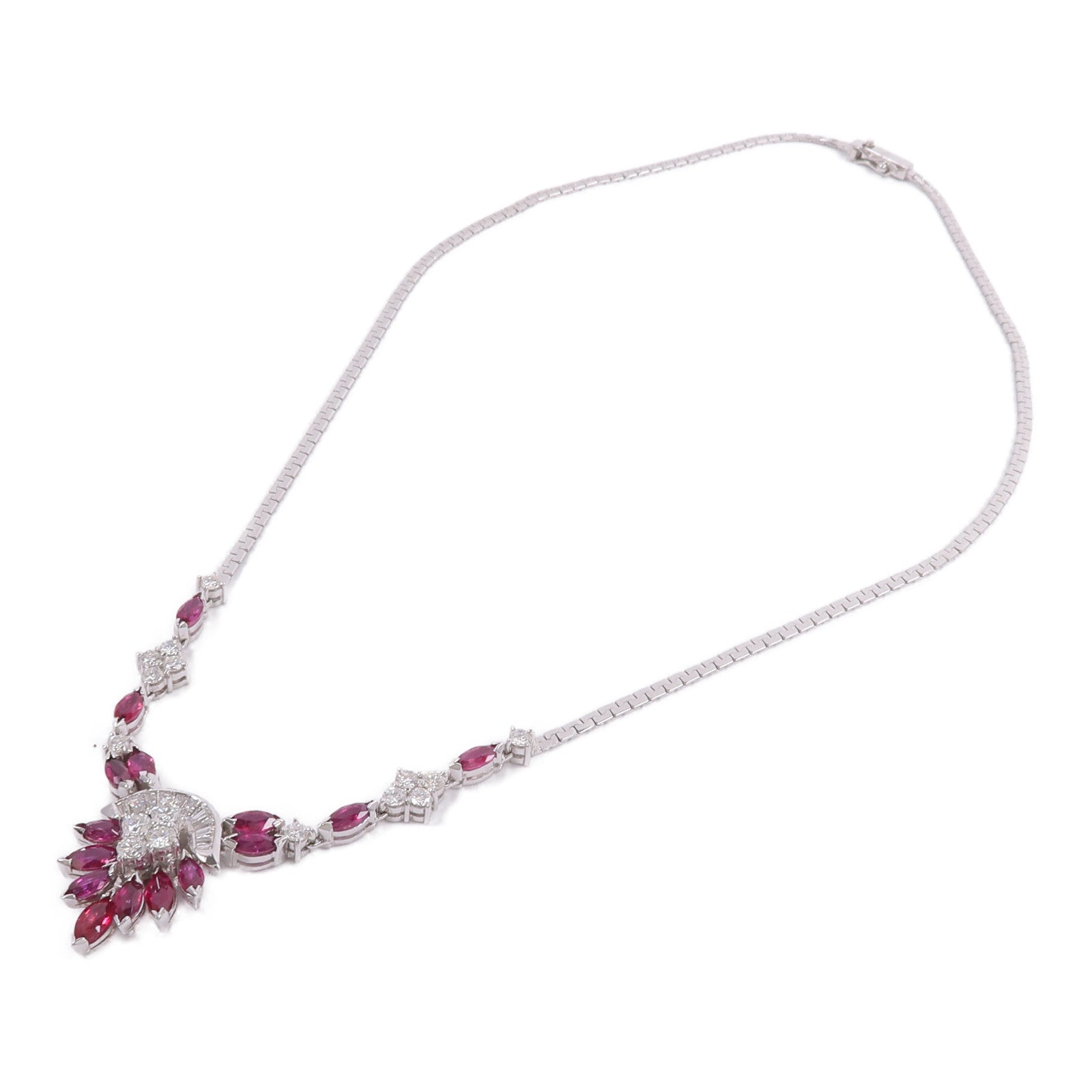 JEWELRY 14K白金Ruby Diamond Necklace紅寶石/鑽石項鍊