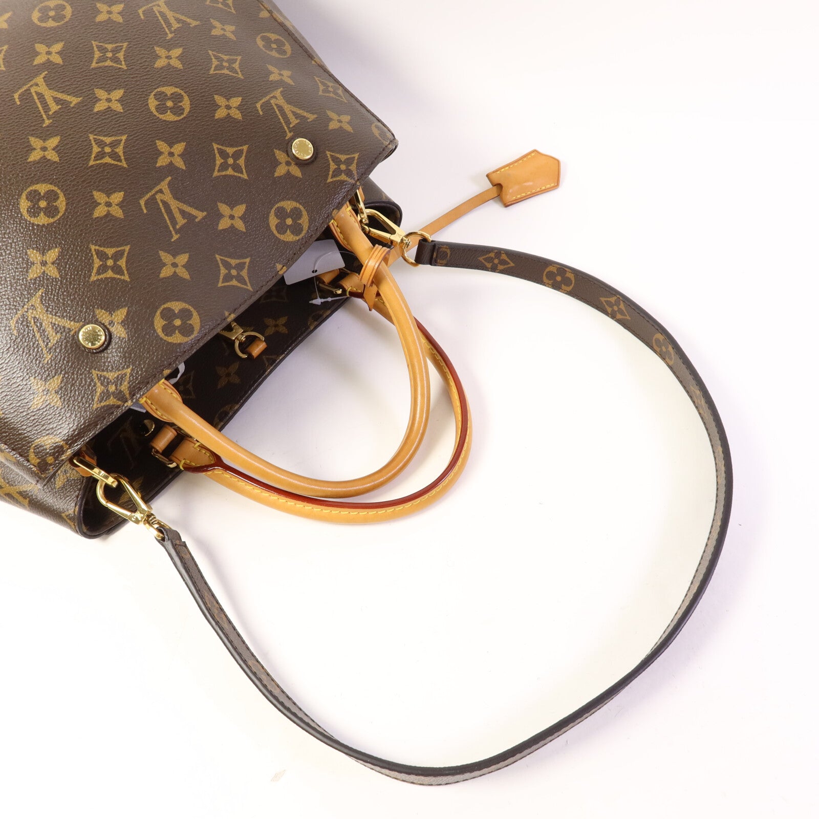 LOUIS VUITTON Monogram Montaigne MM金扣手挽肩背兩用袋
