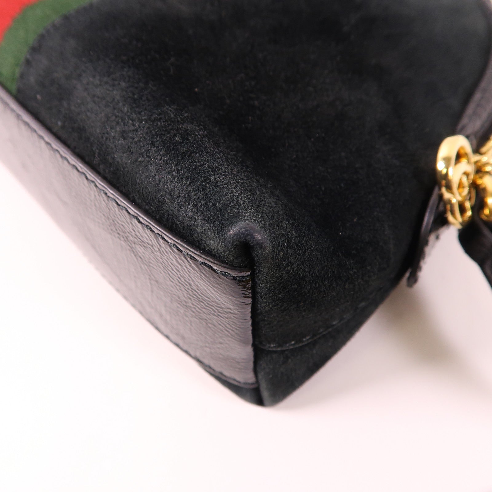 GUCCI 麂皮皮革Ophidia金扣肩背袋