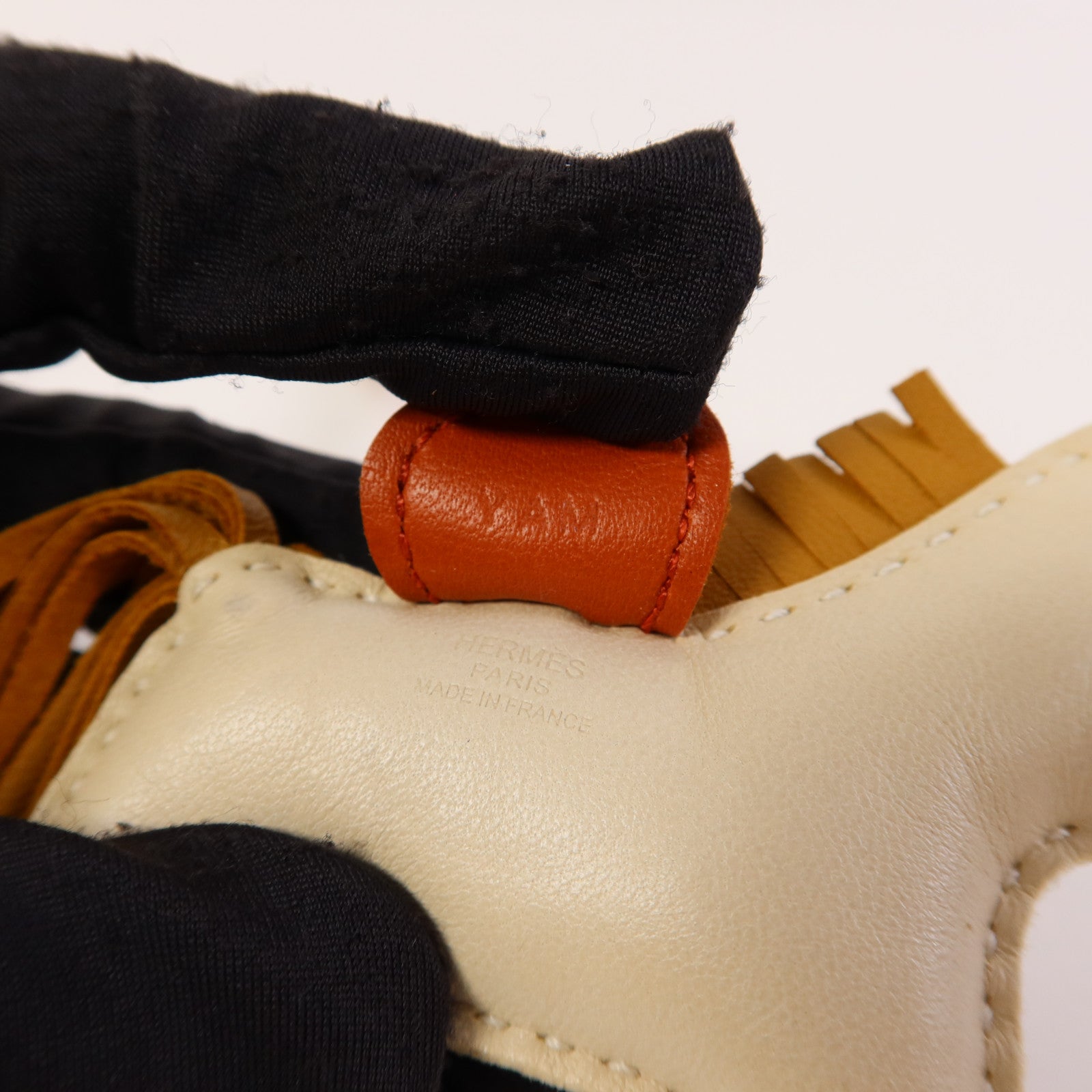 HERMES Milo皮革Rodeo PM掛飾Beige/Brown