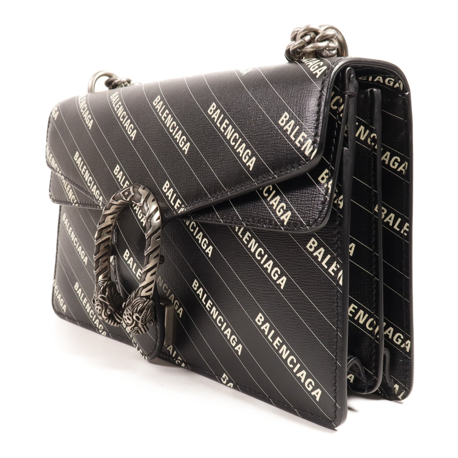 GUCCI 牛皮皮革Gucci x Balenciaga Shoulder Bag銀扣肩背袋