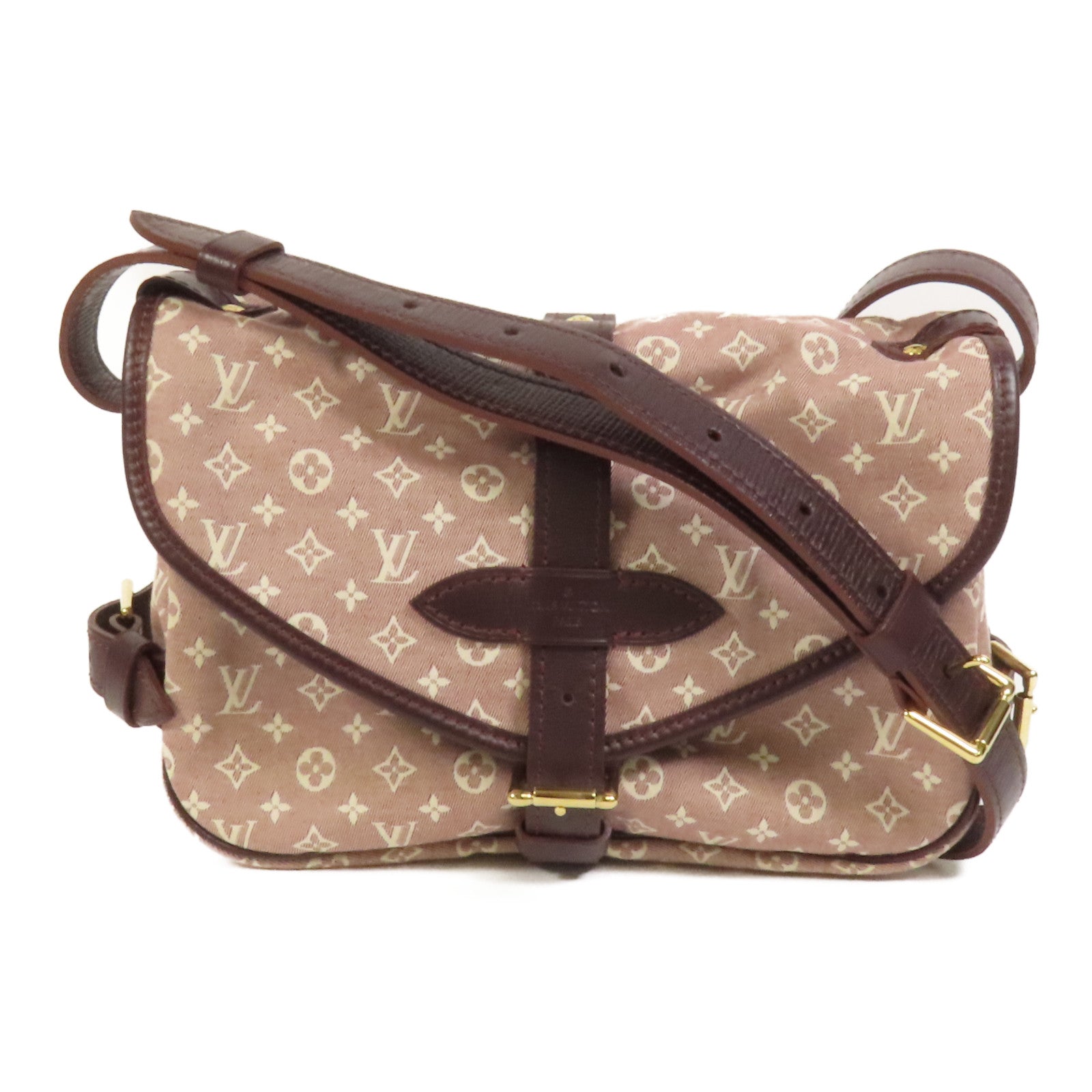 LOUIS VUITTON Monogram Mini Lin Saumur金扣肩背袋