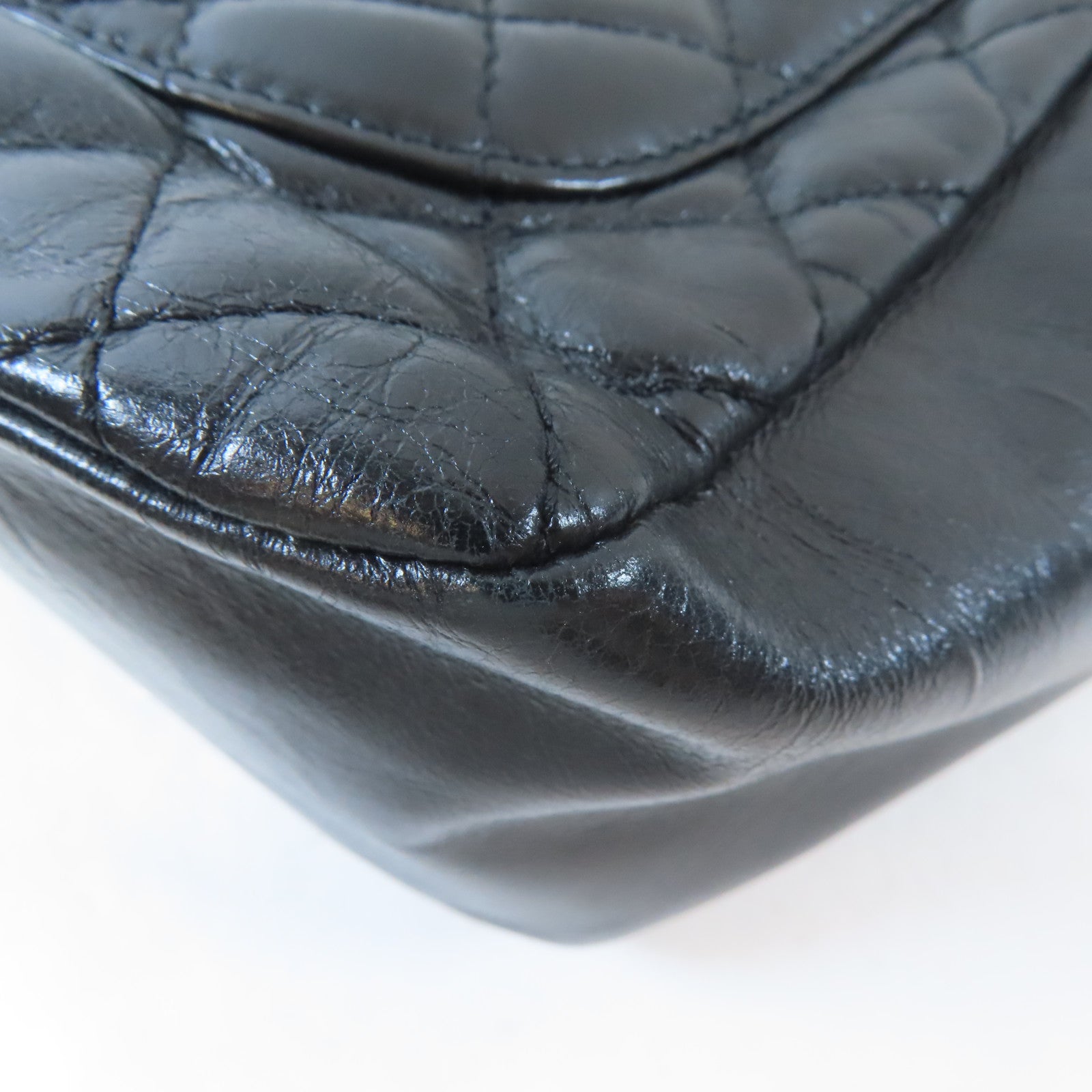 CHANEL 菱格牛皮皮革Shoulder Bag金扣肩背袋黑色