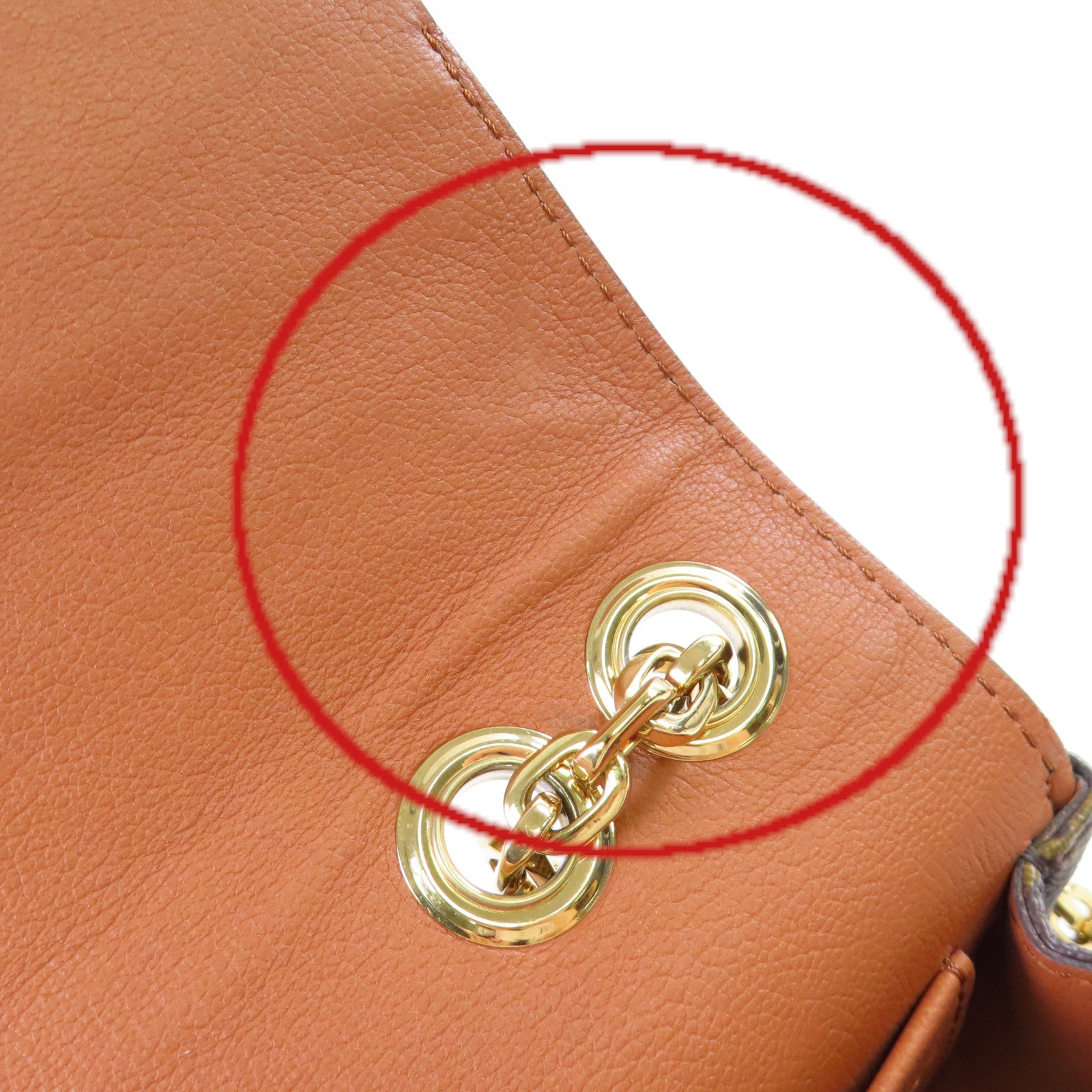 LOUIS VUITTON Monogram Marcear Shoulder Bag金扣鏈帶肩背袋啡色