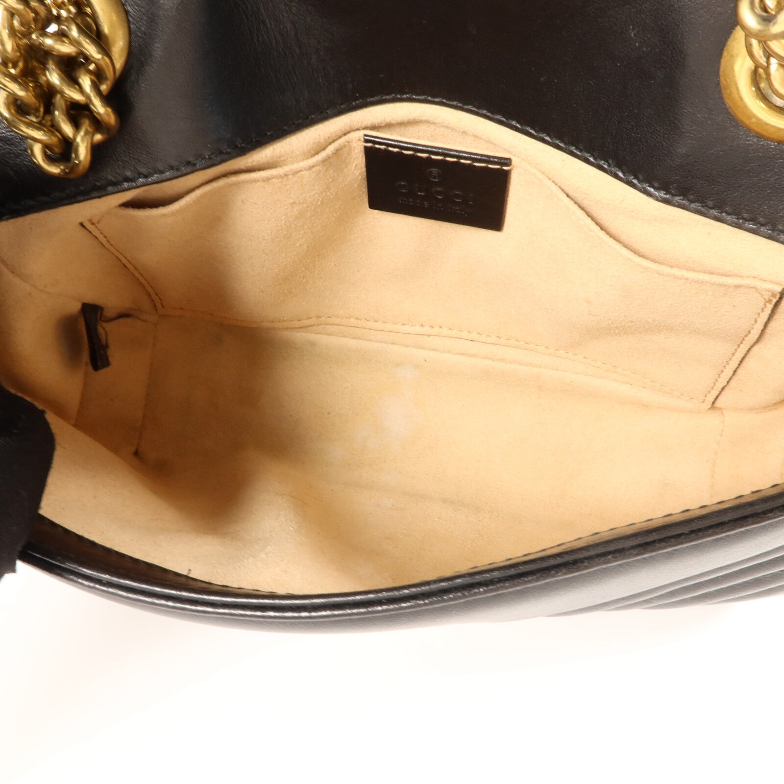 GUCCI 牛皮皮革GG Marmont Small鏈帶肩背袋