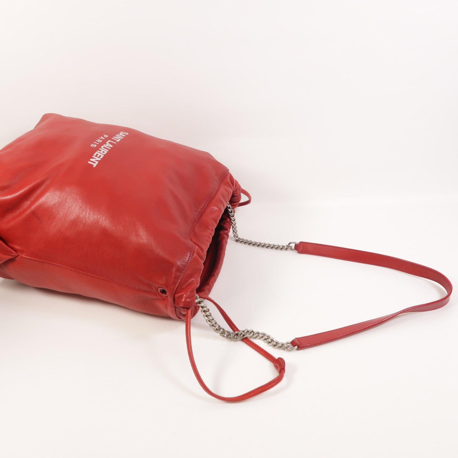 SAINT LAURENT 羊皮皮革Teddy BucketTeddy Bucket鏈帶肩背袋