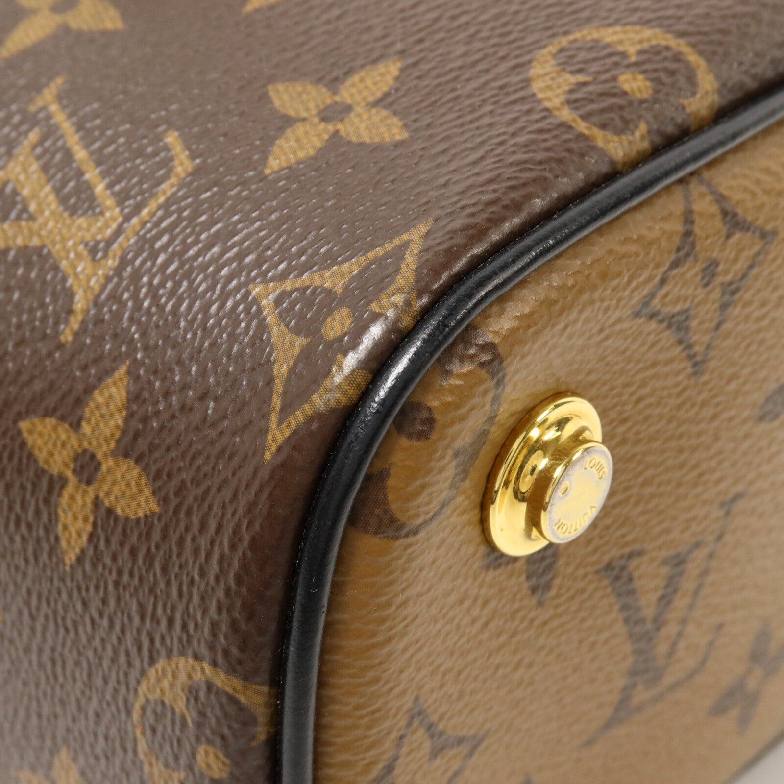 LOUIS VUITTON Monogram Reverse Vanity PM鏈帶手挽肩背兩用袋棕色