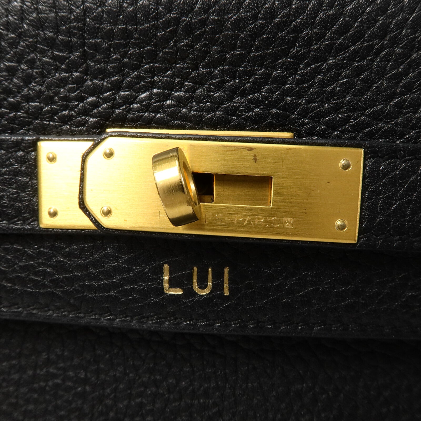 HERMES Togo皮革Kelly 32(Name mark)手挽肩背兩用袋Noir/Rose Sakura