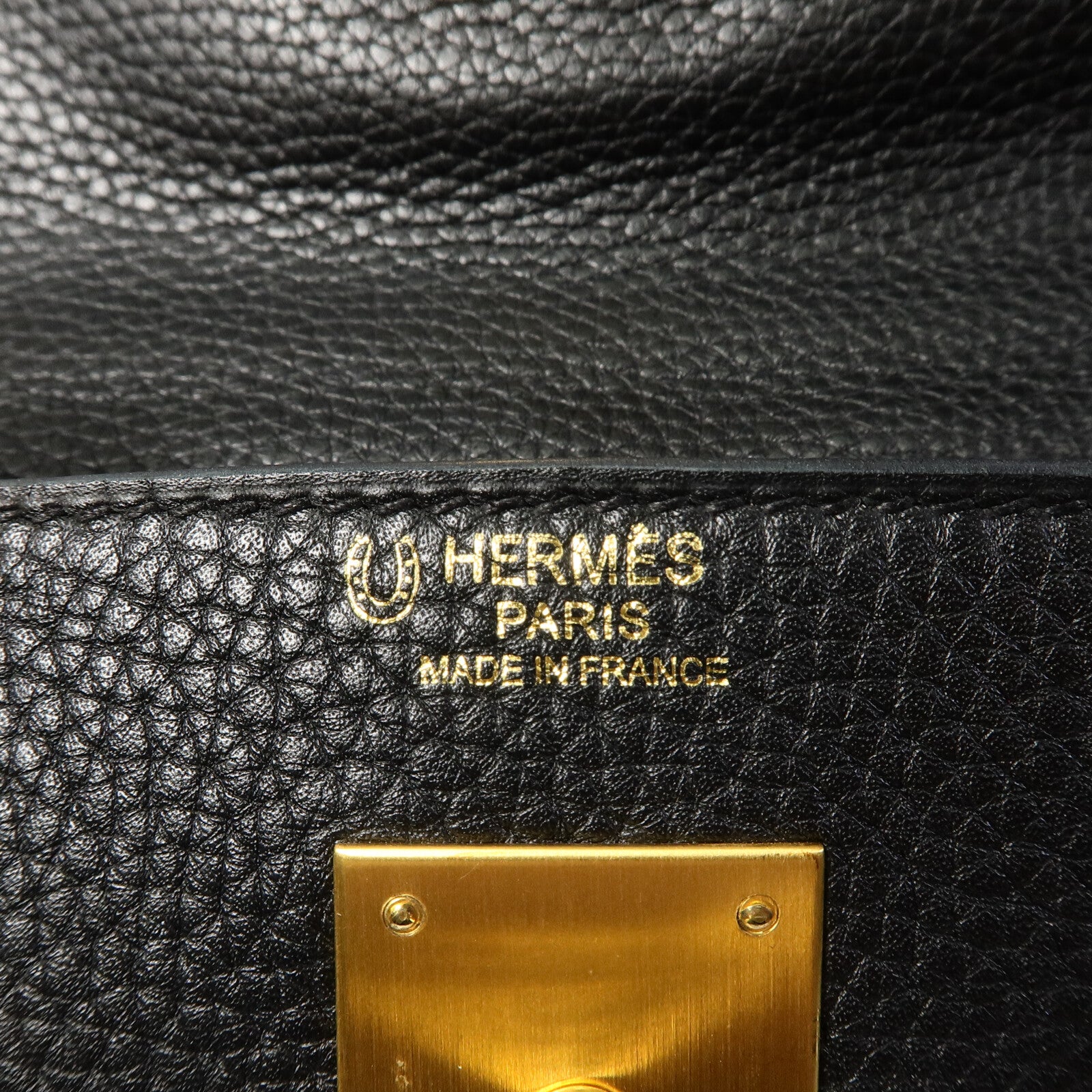 HERMES Togo皮革Kelly 32(Name mark)手挽肩背兩用袋Noir/Rose Sakura