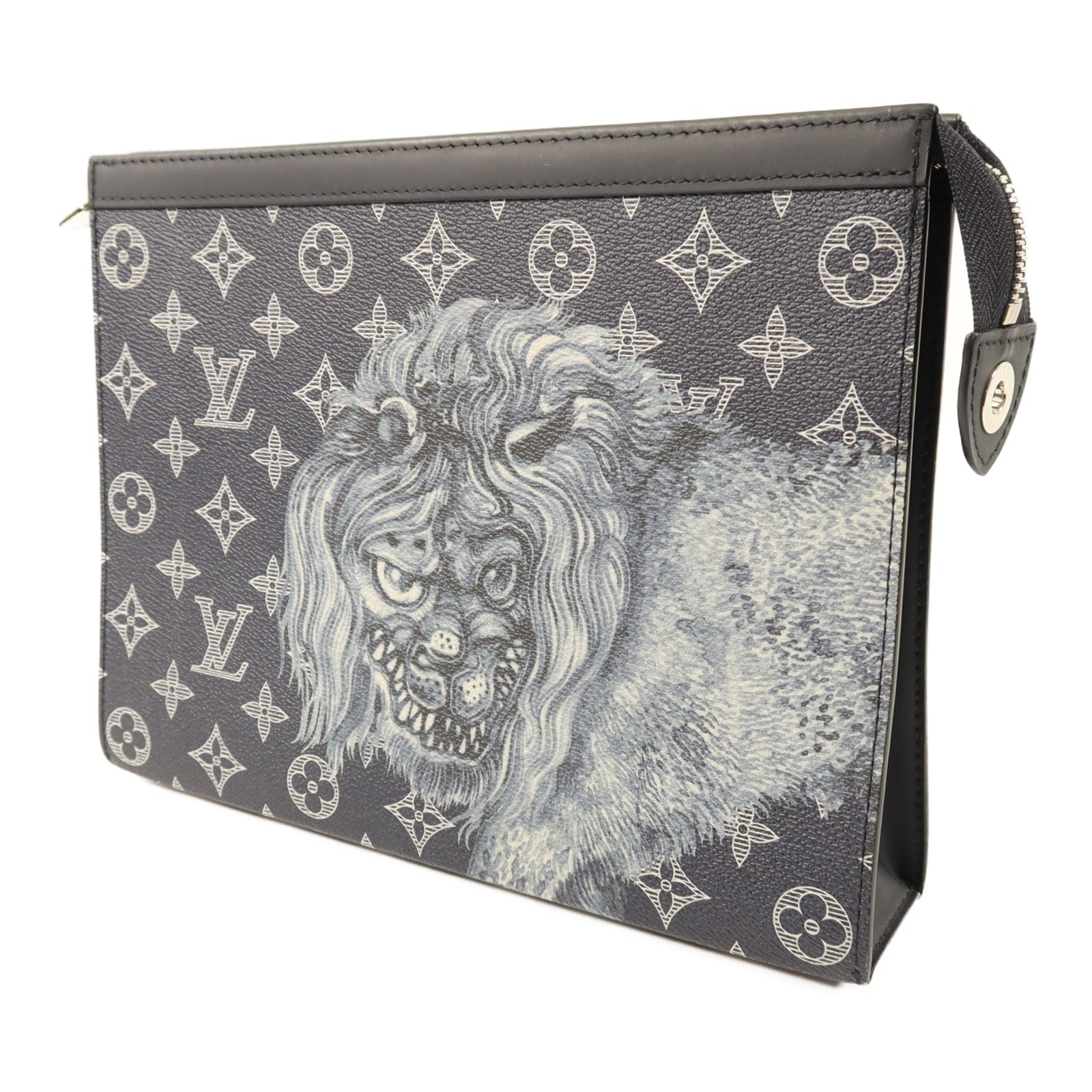 LOUIS VUITTON Monogram Pochette Voyage Clutch銀扣手拿包