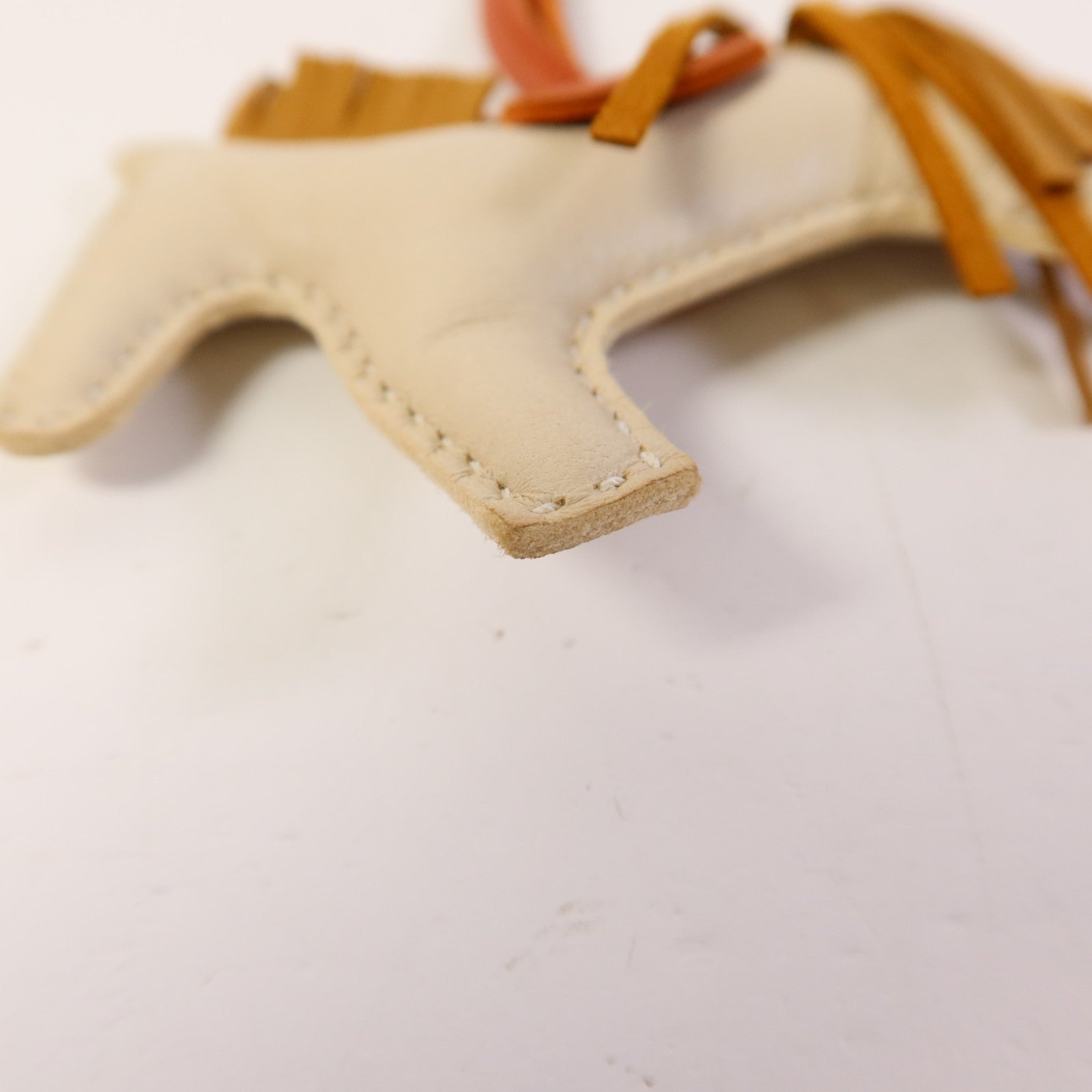 HERMES Milo皮革Rodeo PM掛飾Beige/Brown