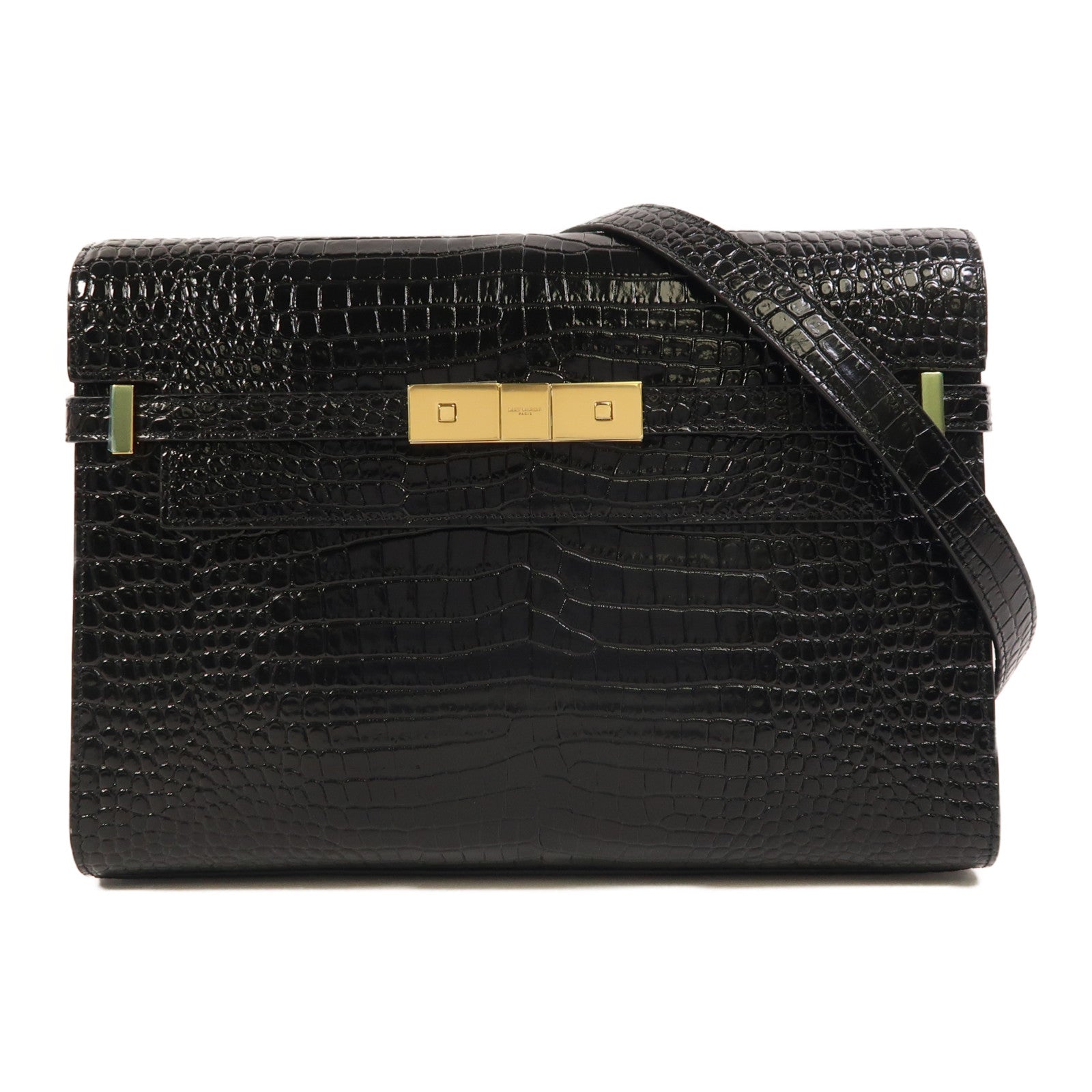 SAINT LAURENT 【激減優惠】牛皮皮革Manhattan Bag金扣肩背袋