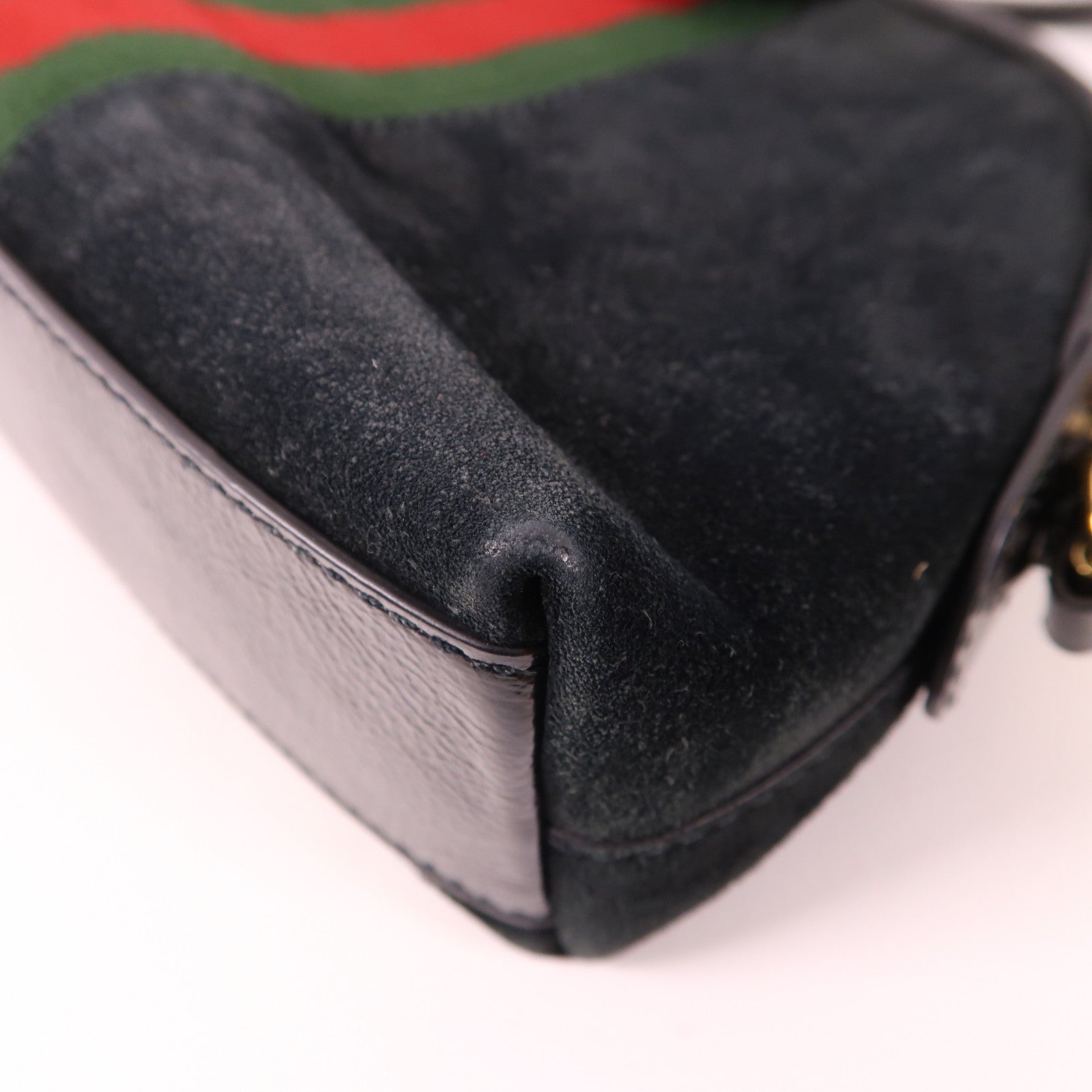 GUCCI 麂皮皮革Ophidia金扣肩背袋