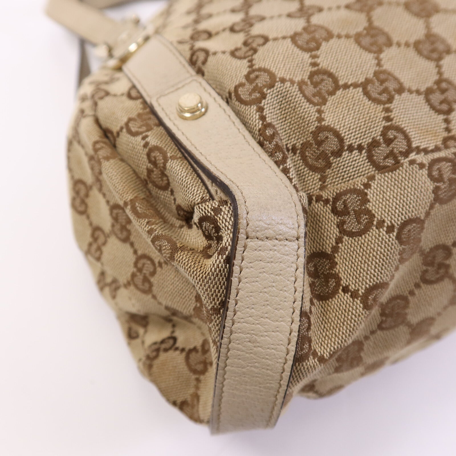 GUCCI 帆布Shoulder Bag金扣肩背袋