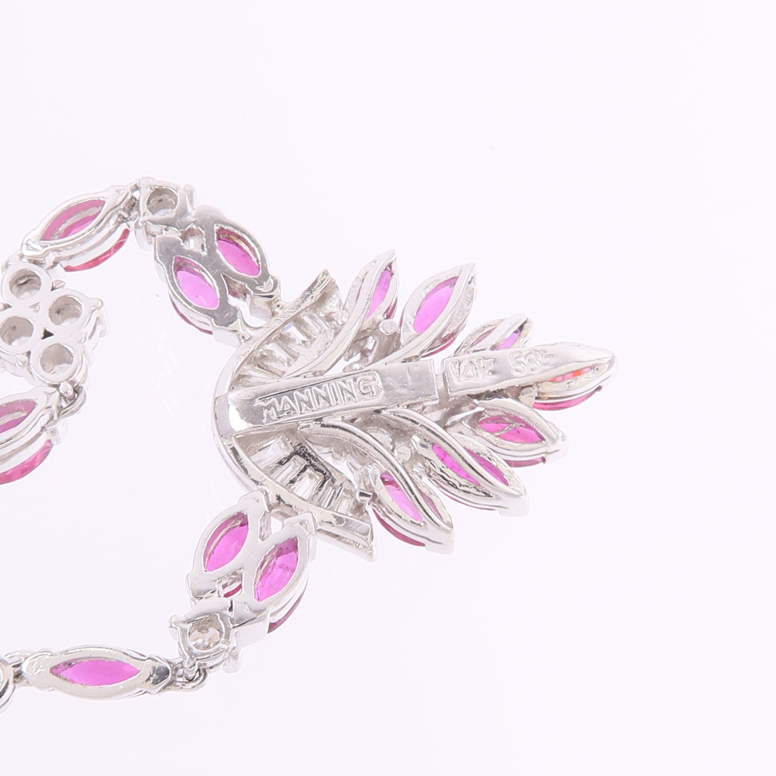 JEWELRY 14K白金Ruby Diamond Necklace紅寶石/鑽石項鍊