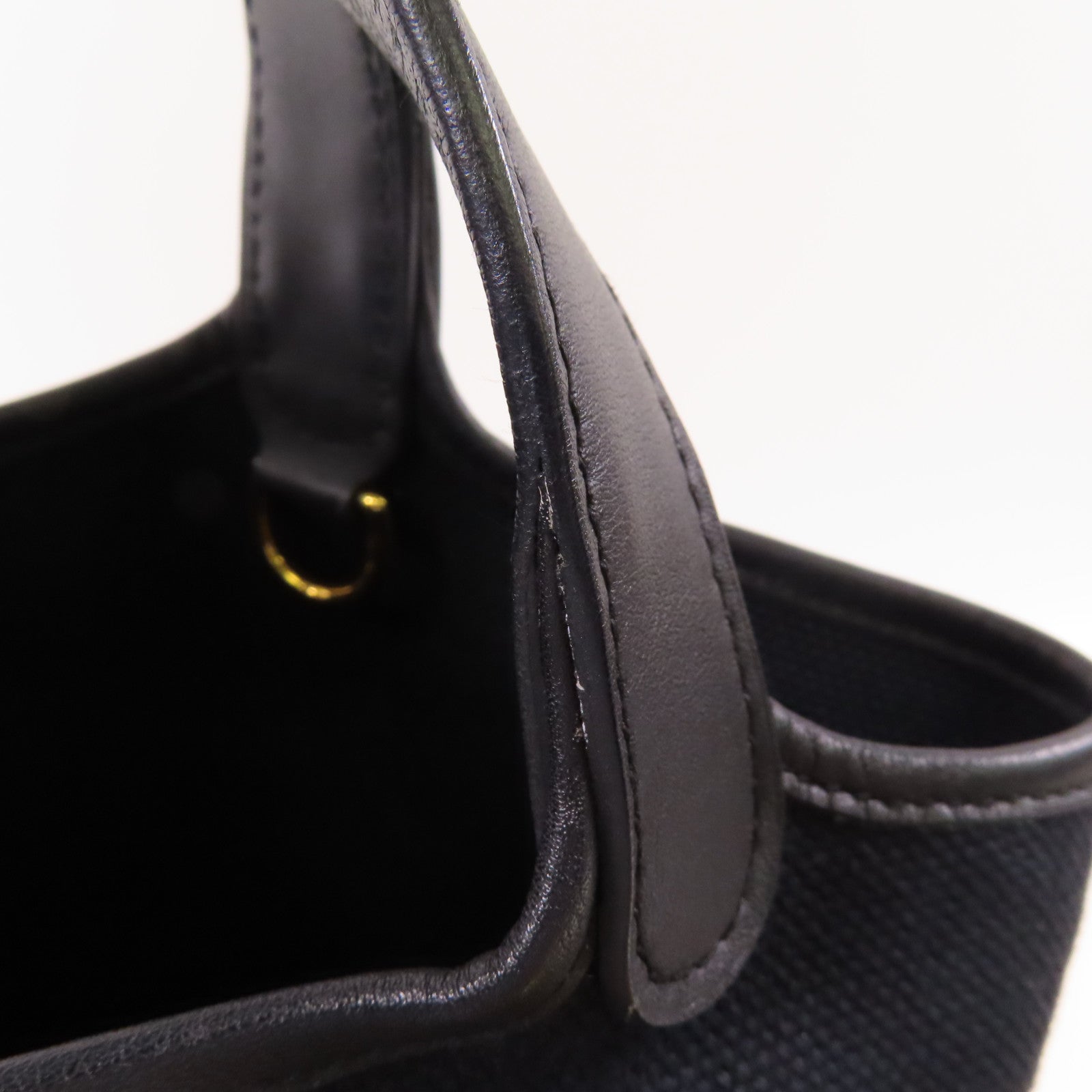 HERMES 帆布/Swift皮革Picotin PM Cargo金扣手挽袋Noir
