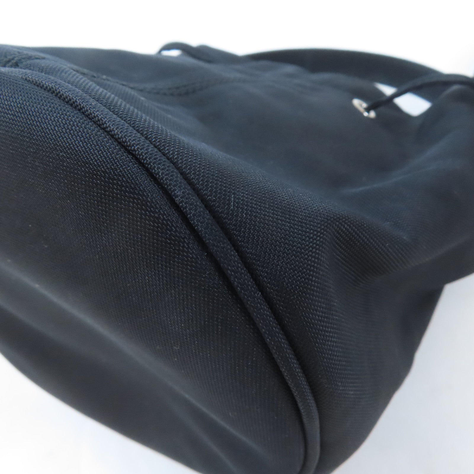 BALENCIAGA 尼龍Bucket銀扣手挽肩背兩用袋黑色