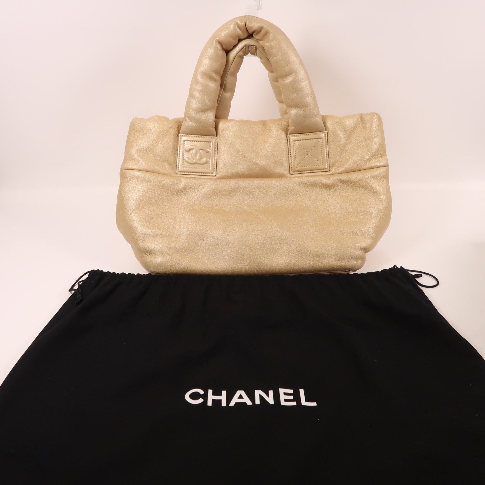 CHANEL 皮革Coco Cocoon金扣手挽袋