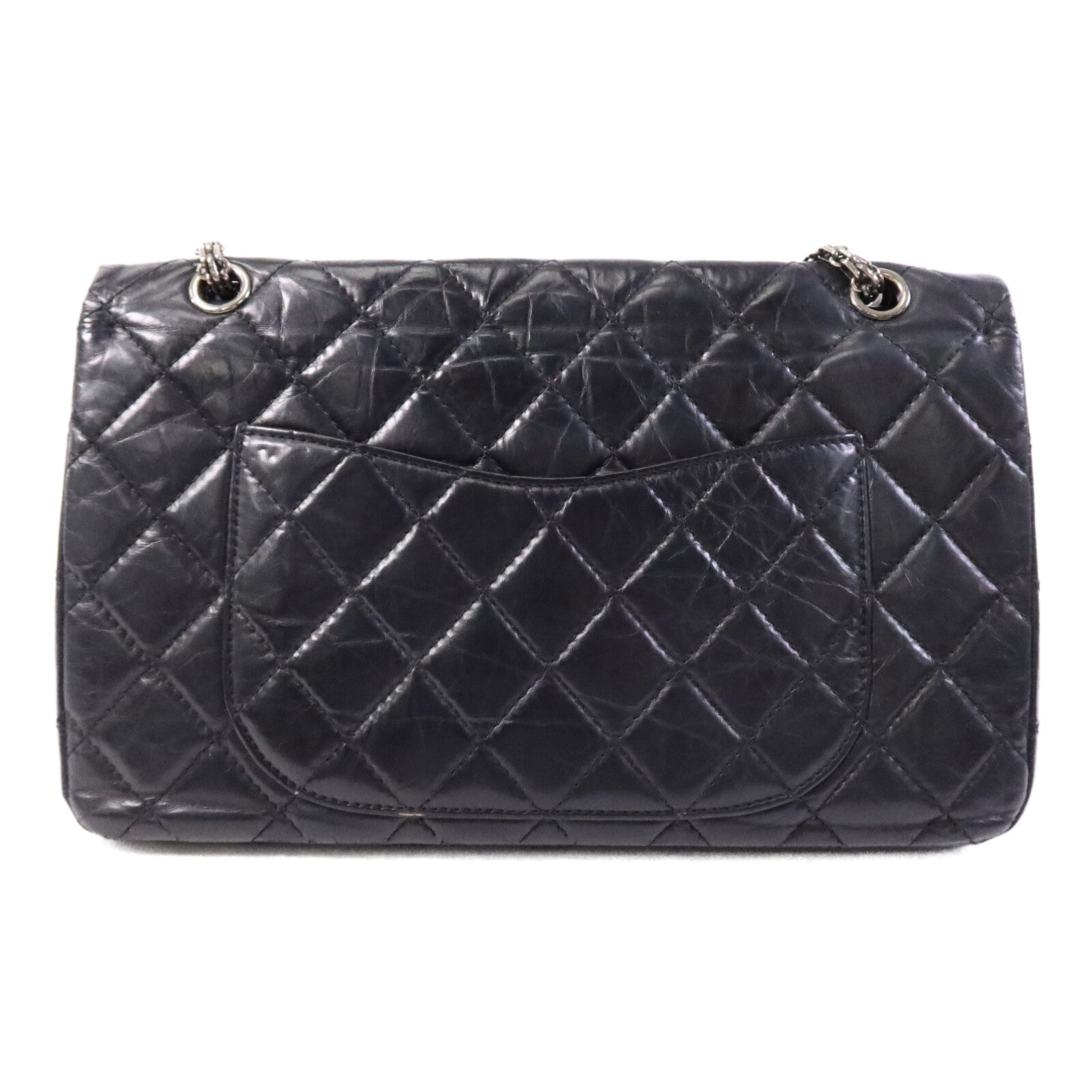 CHANEL 【激減優惠】牛皮皮革Chanel 2.55 Large銀扣鏈帶肩背袋