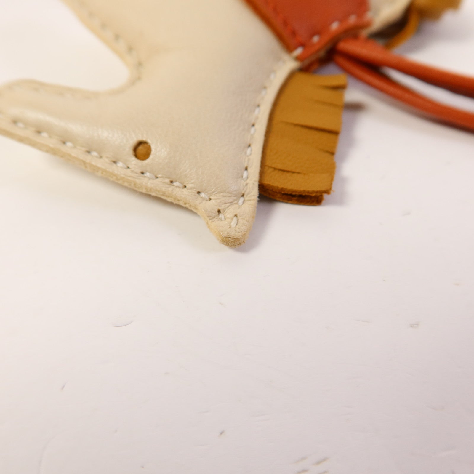 HERMES Milo皮革Rodeo PM掛飾Beige/Brown
