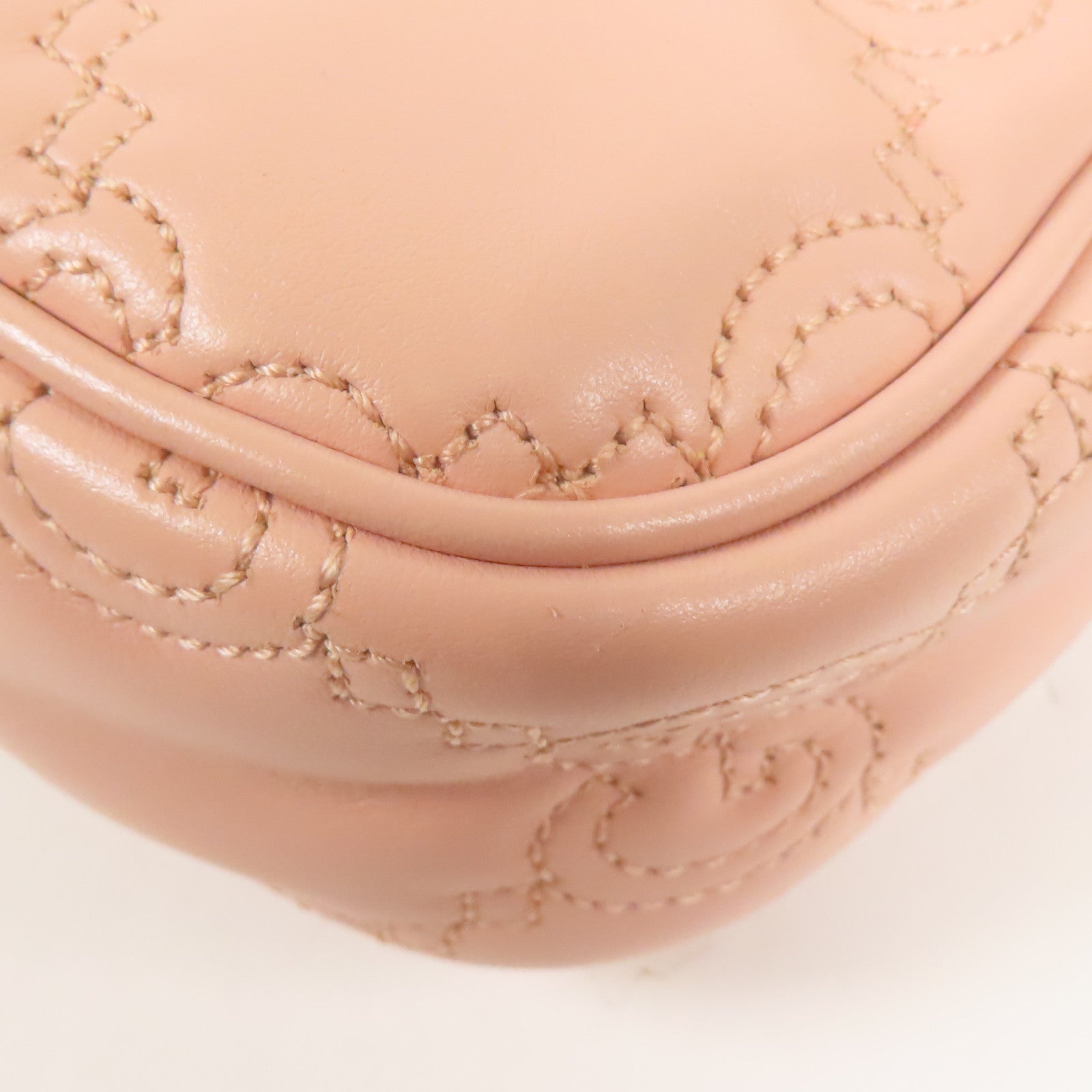 GUCCI GG GHW GG Matelasse Chain Shoulder Bag 735049 Calfskin Leather Pink