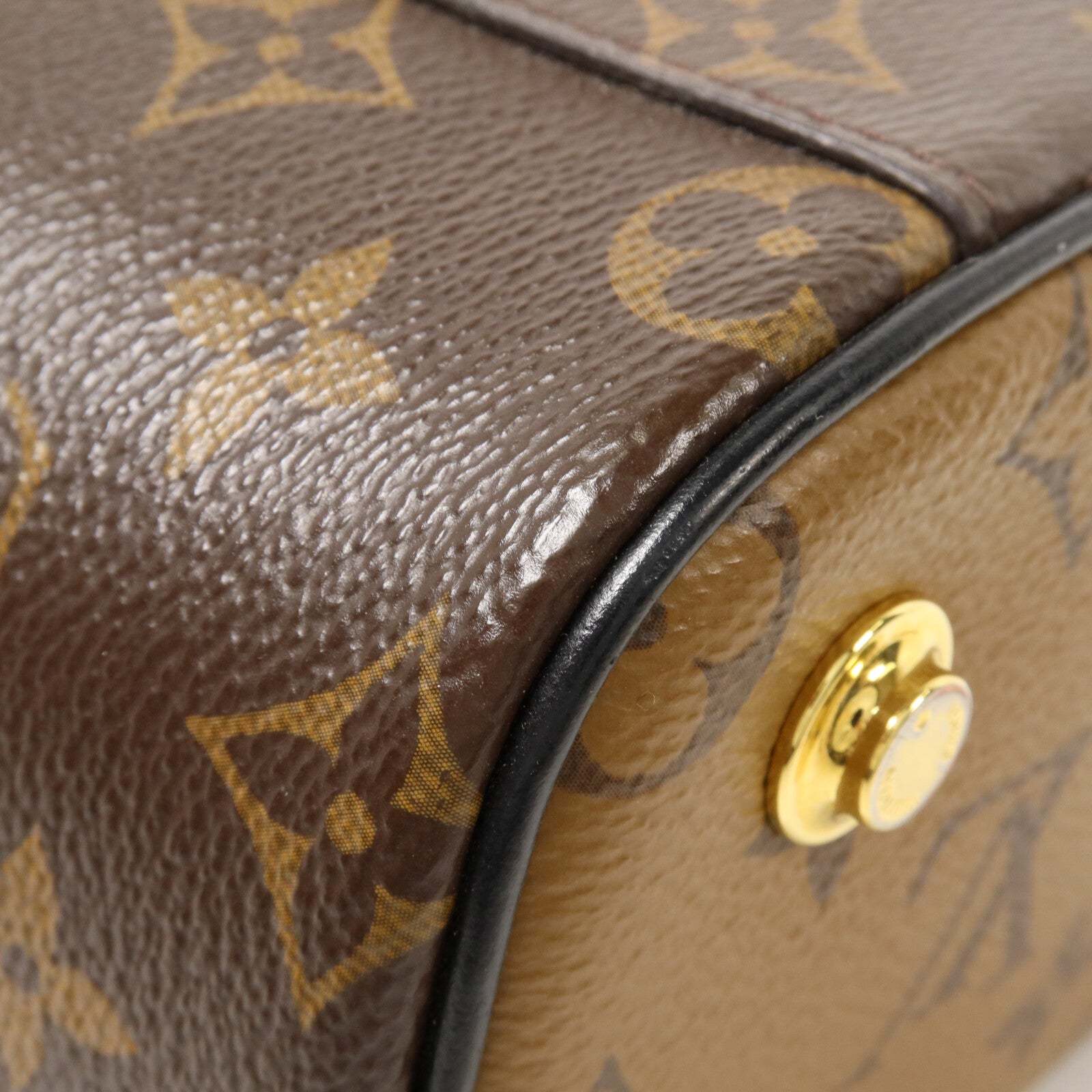 LOUIS VUITTON Monogram Reverse Vanity PM鏈帶手挽肩背兩用袋棕色
