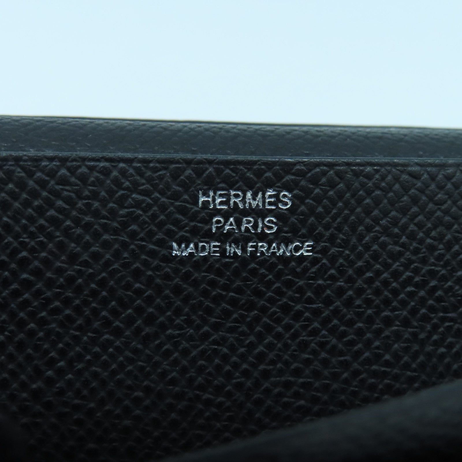 HERMES 【激減優惠】Epsom皮革Bearn W Snap銀扣長錢包黑色